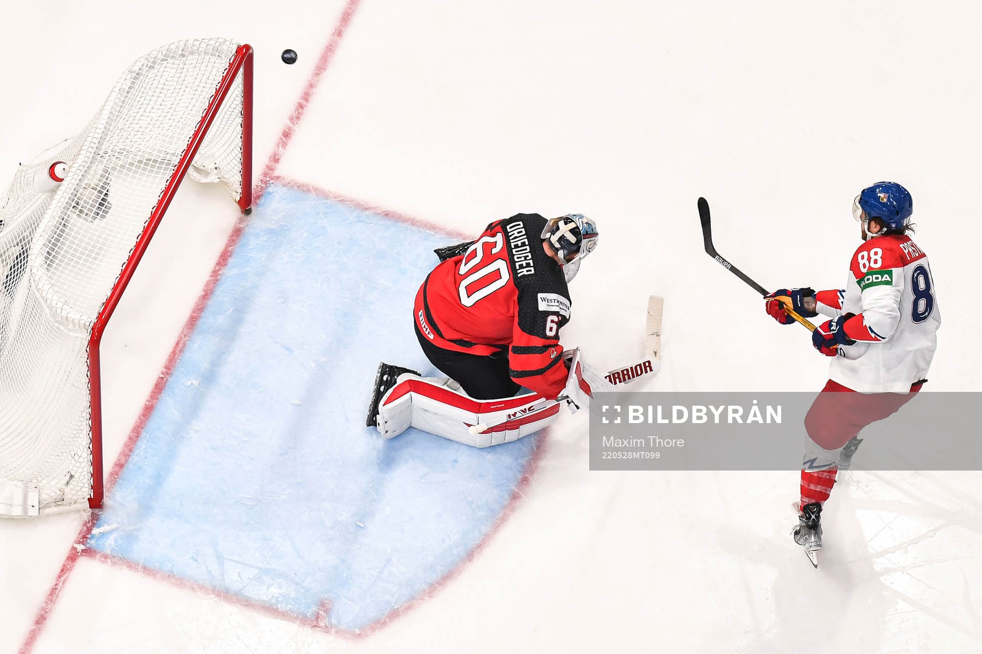 David Pastrnak of Czech Republic with a penalty shoot