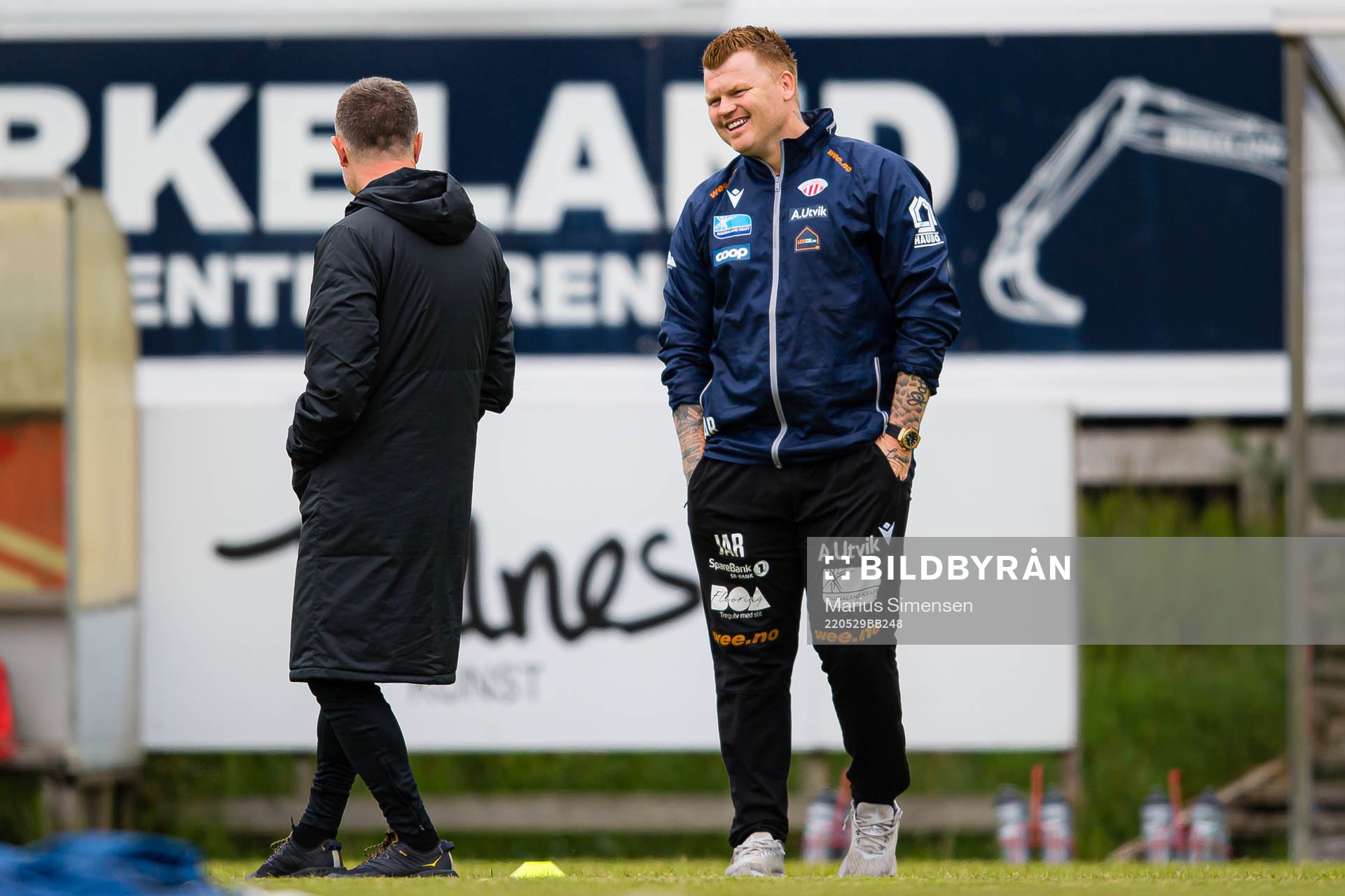 Alexander Straus, head coach of Brann, and John Arne Riise,