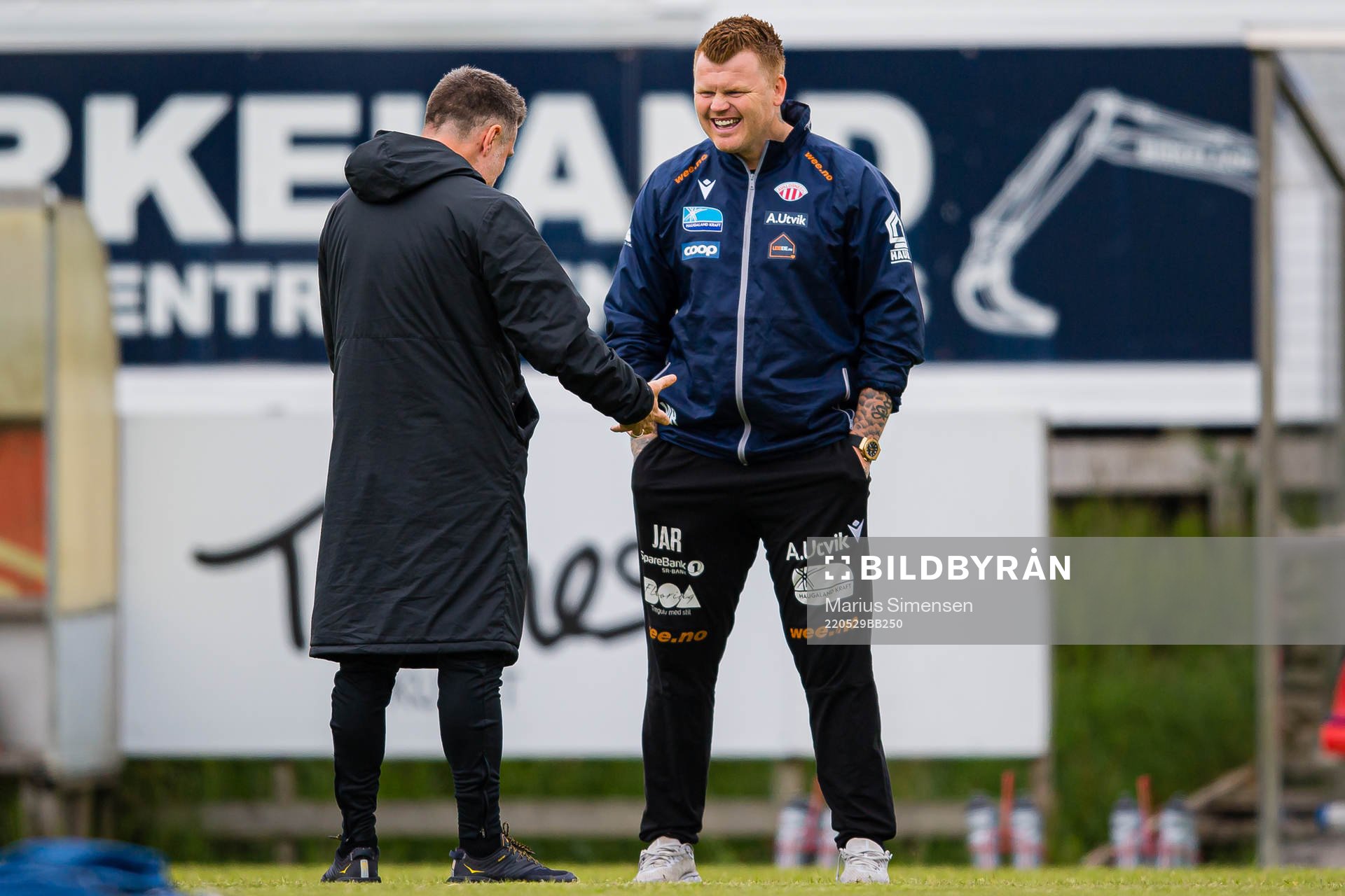 Alexander Straus, head coach of Brann, and John Arne Riise,