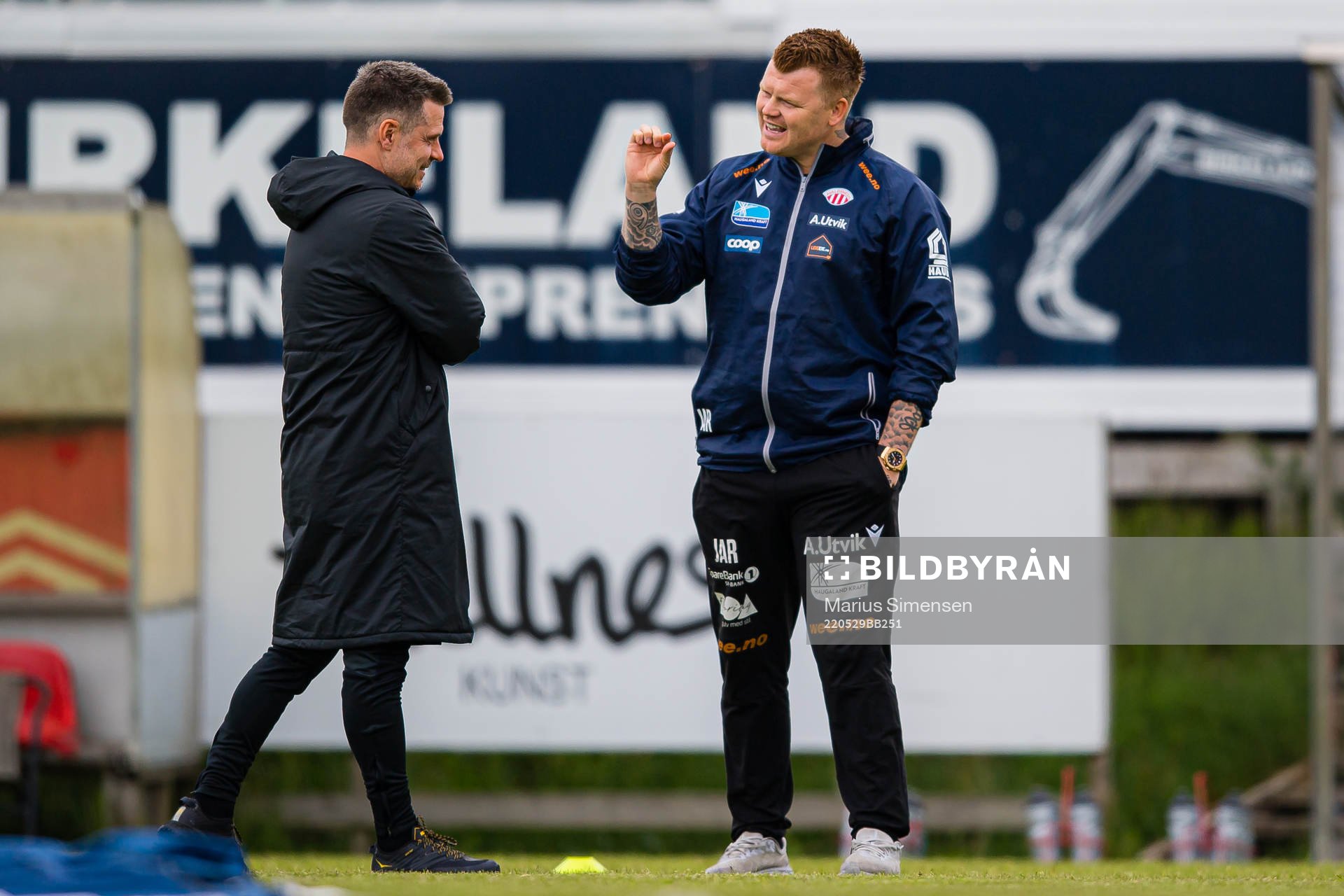 Alexander Straus, head coach of Brann, and John Arne Riise,
