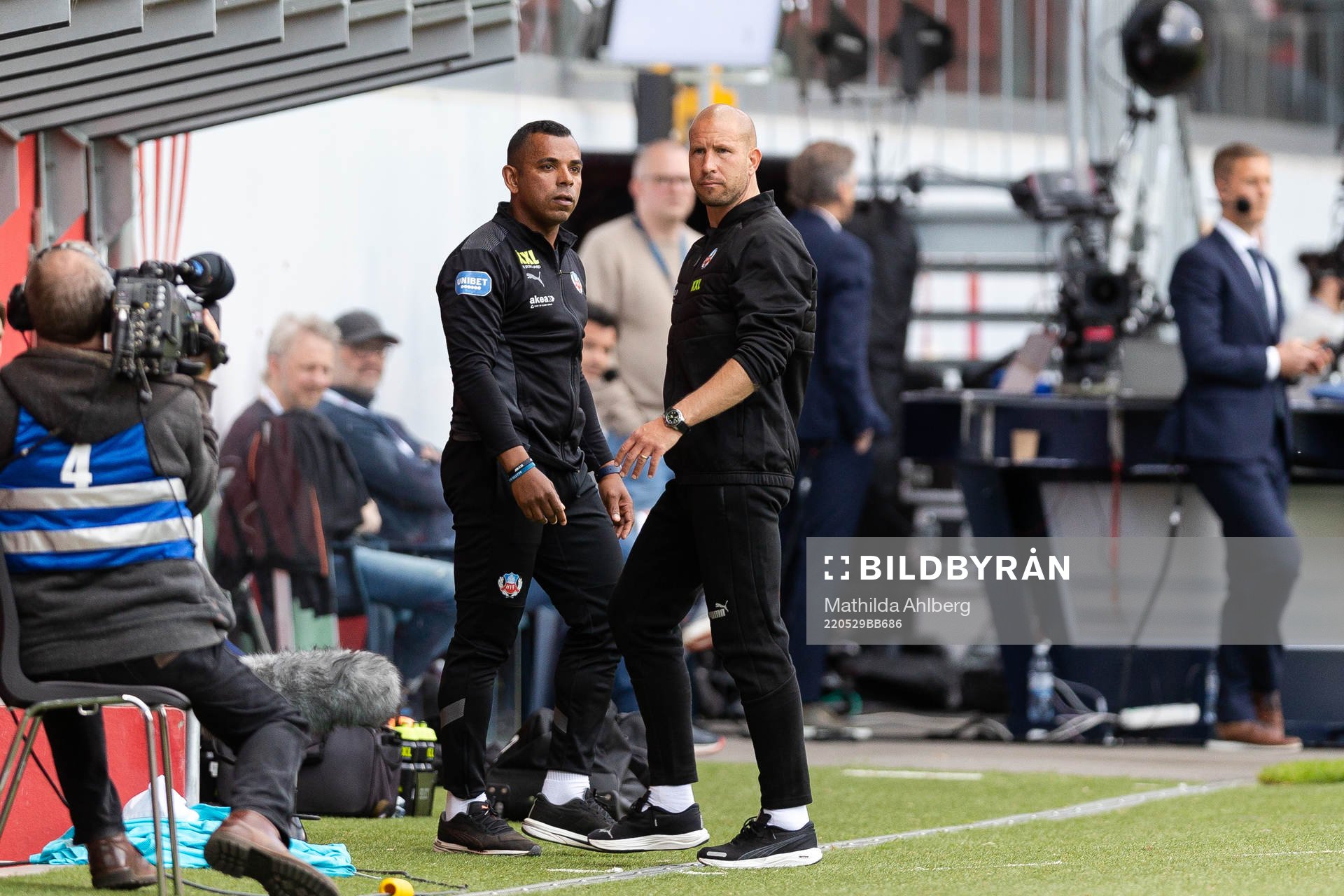 Helsingborgs tränare Alvaro Santos och tränare Mattias