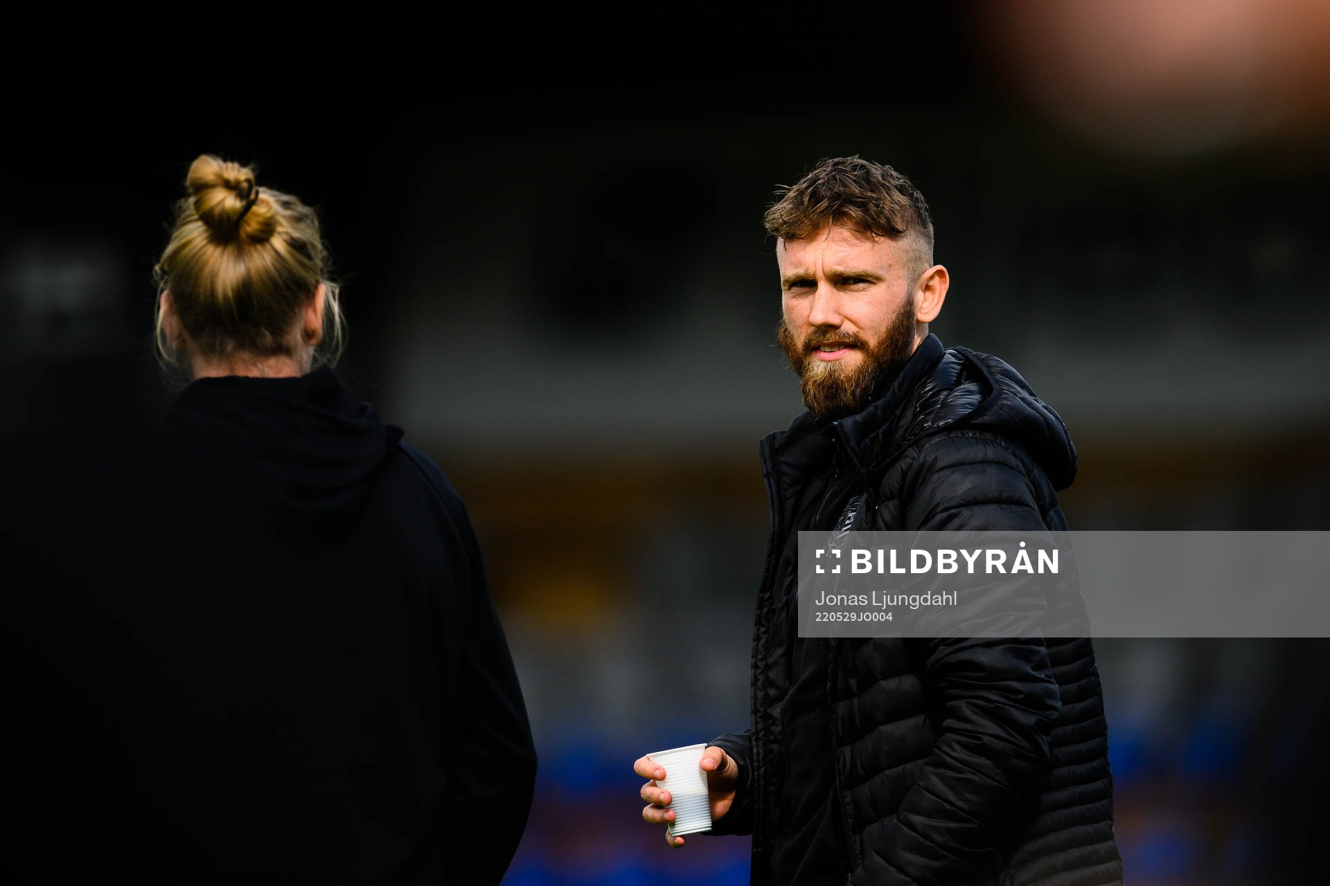 Hammarbys Simon Sandberg före fotbollsmatchen i