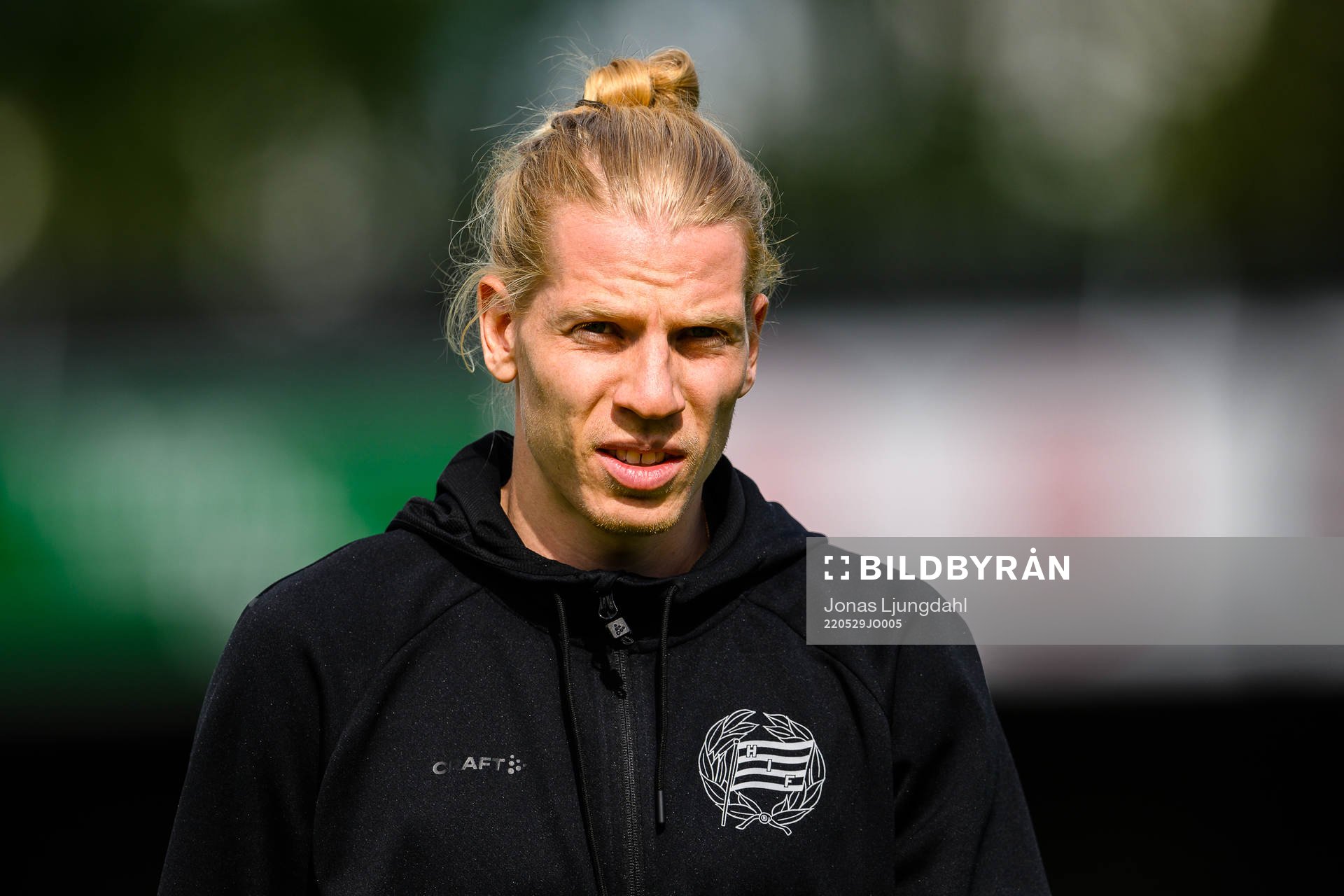 Hammarbys Gustav Ludwigson före fotbollsmatchen i