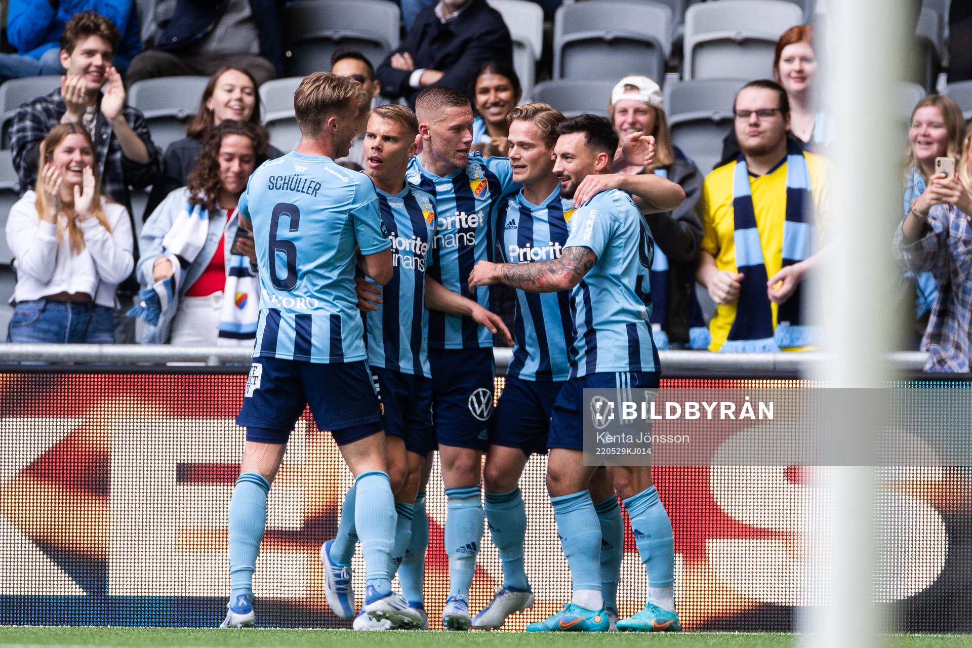Djurgårdens Hampus Finndell jublar