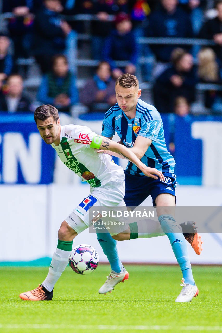 Varbergs Jon Birkfeldt och Djurgårdens Piotr Johansson