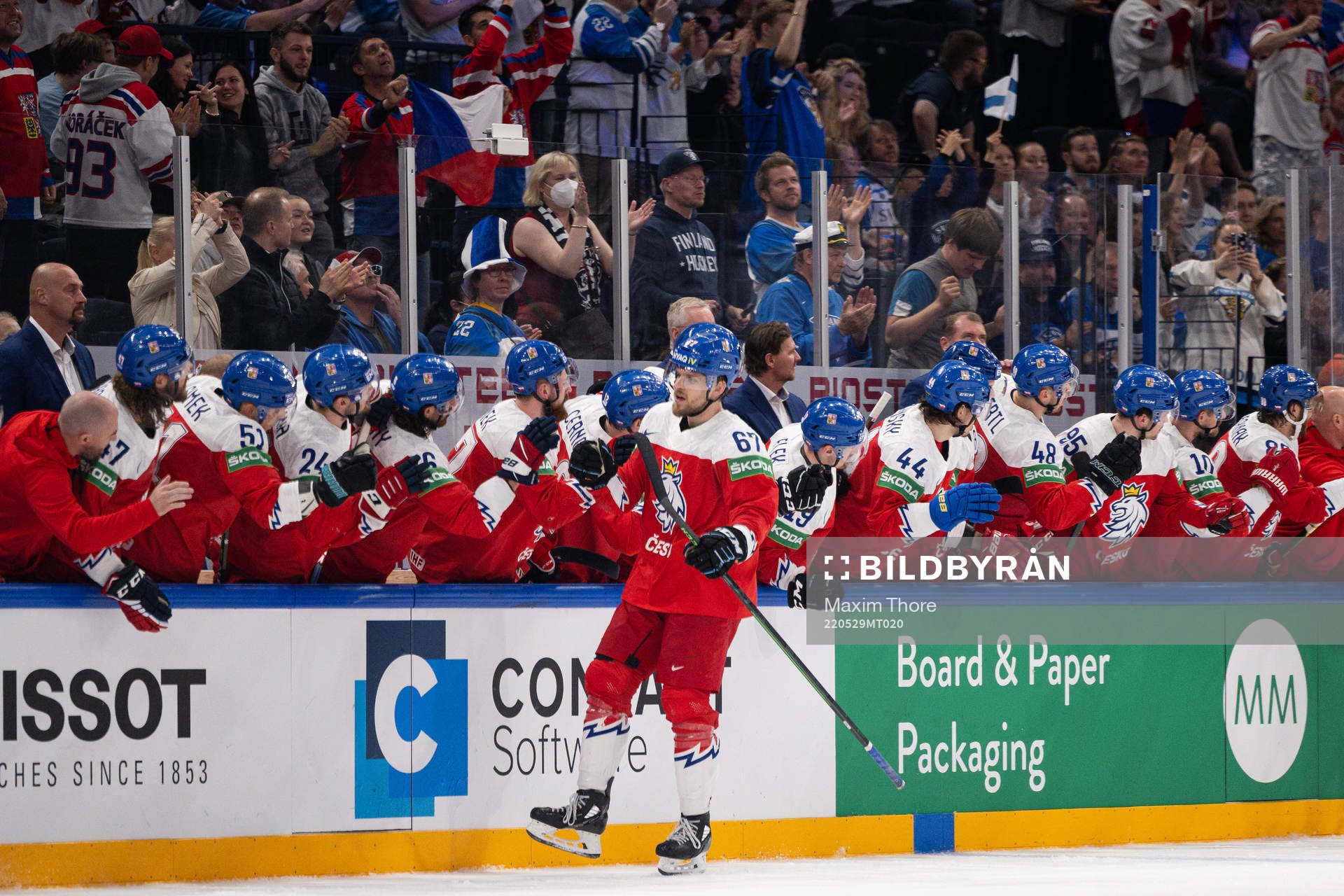 Jiri Smejkal of Czech Republic celebrates the 2-3 goal