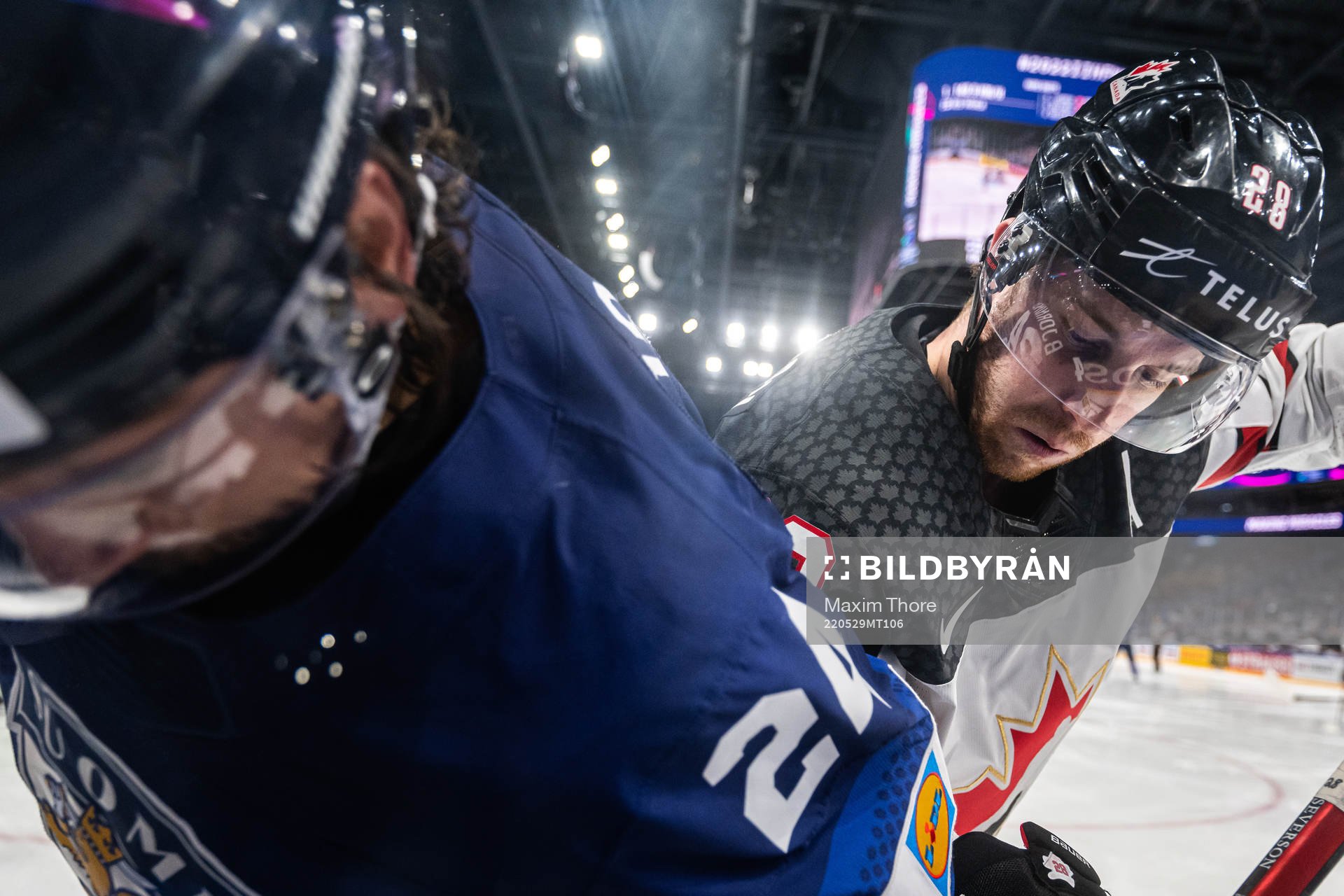Hannes Björninen of Finland and Damon Severson of Canada