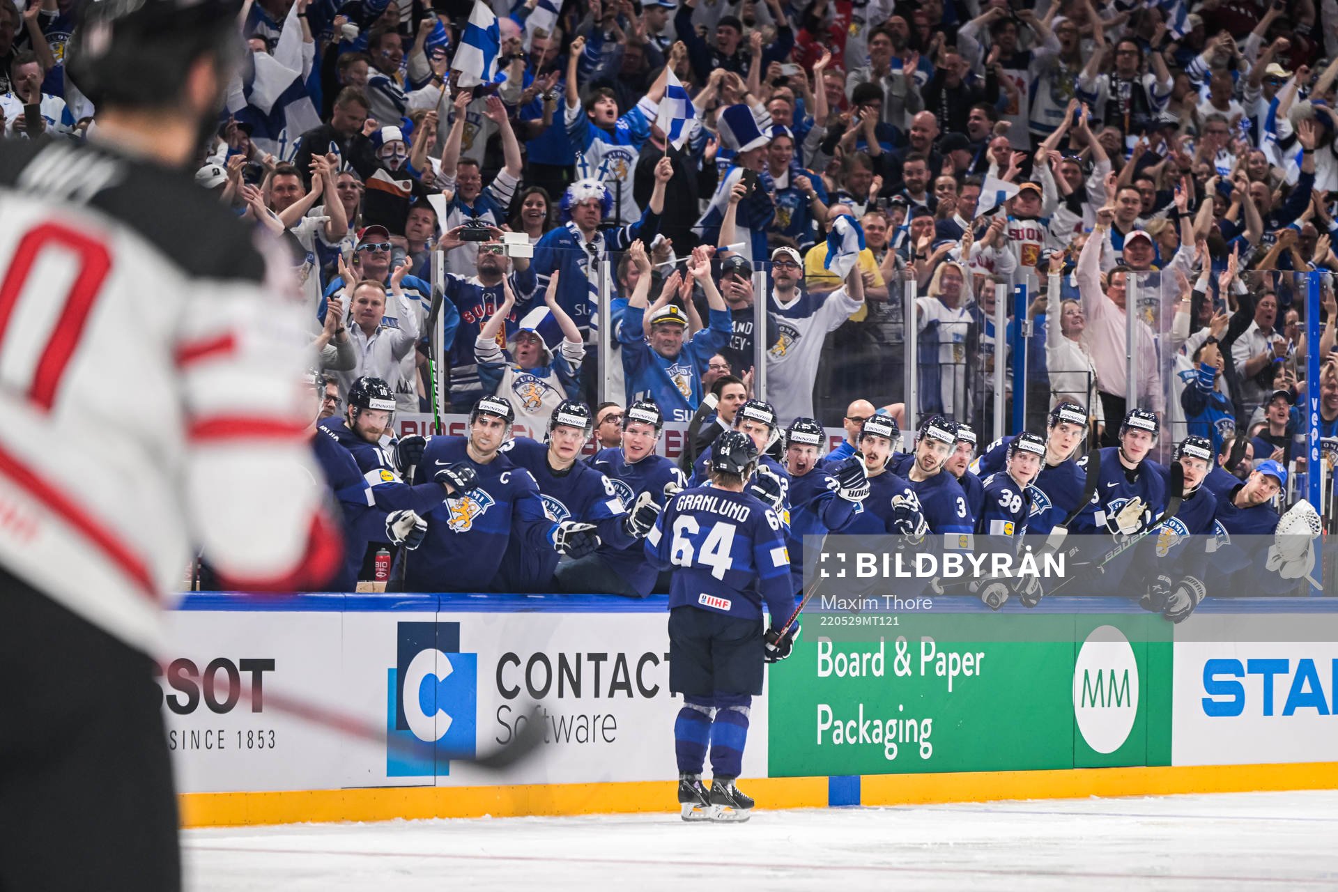 Mikael Granlund of Finland celebrates