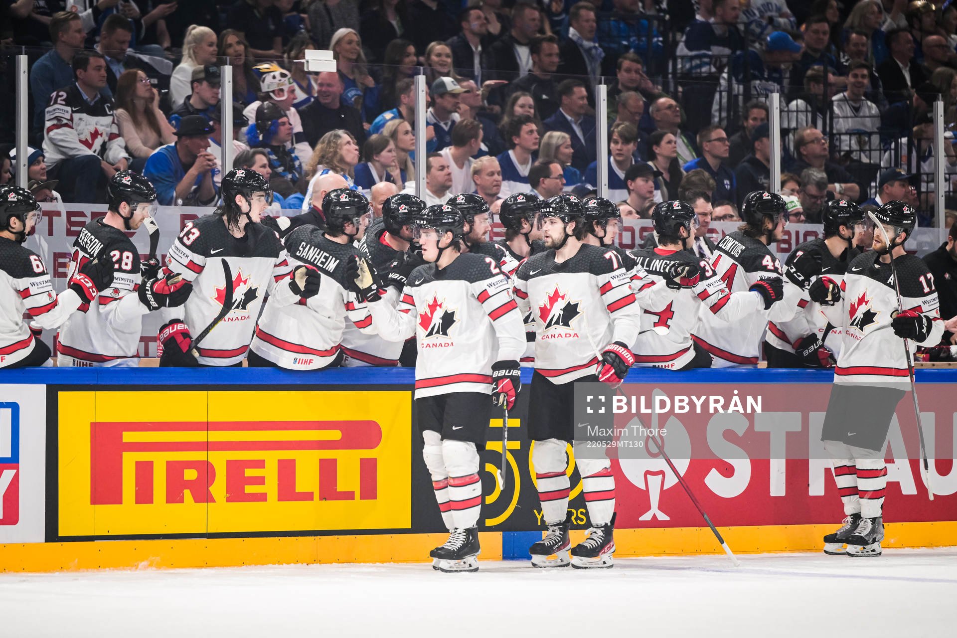 Zach Whitecloud of Canada celebrates
