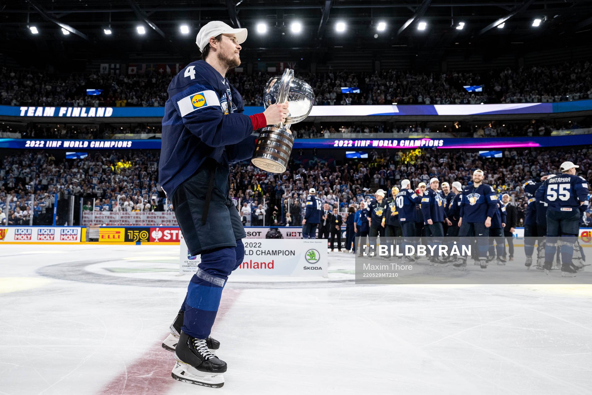Mikko Lehtonen of Finland celebrates with the trophy