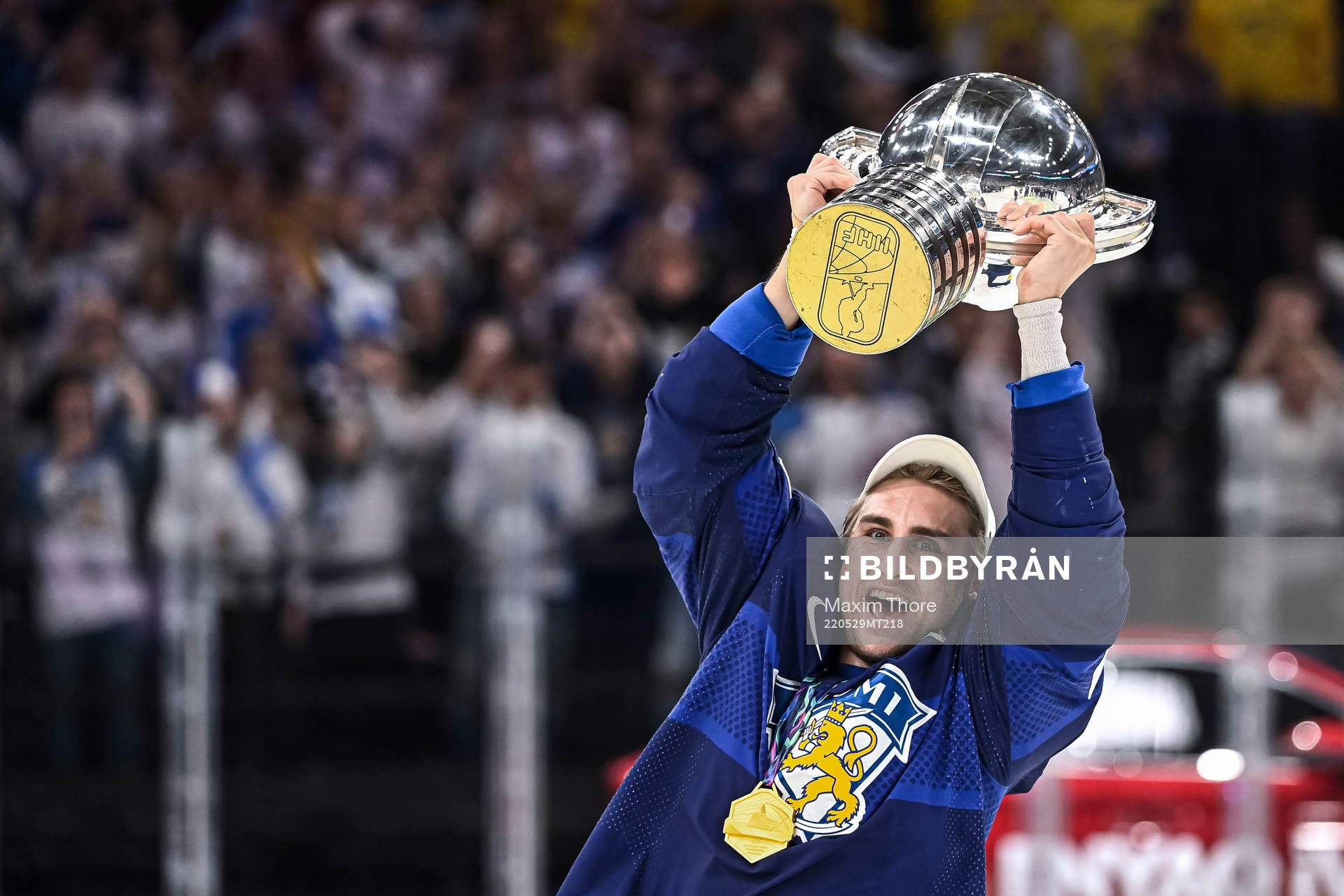 Valtteri Filppula of Finland celebrates with the trophy