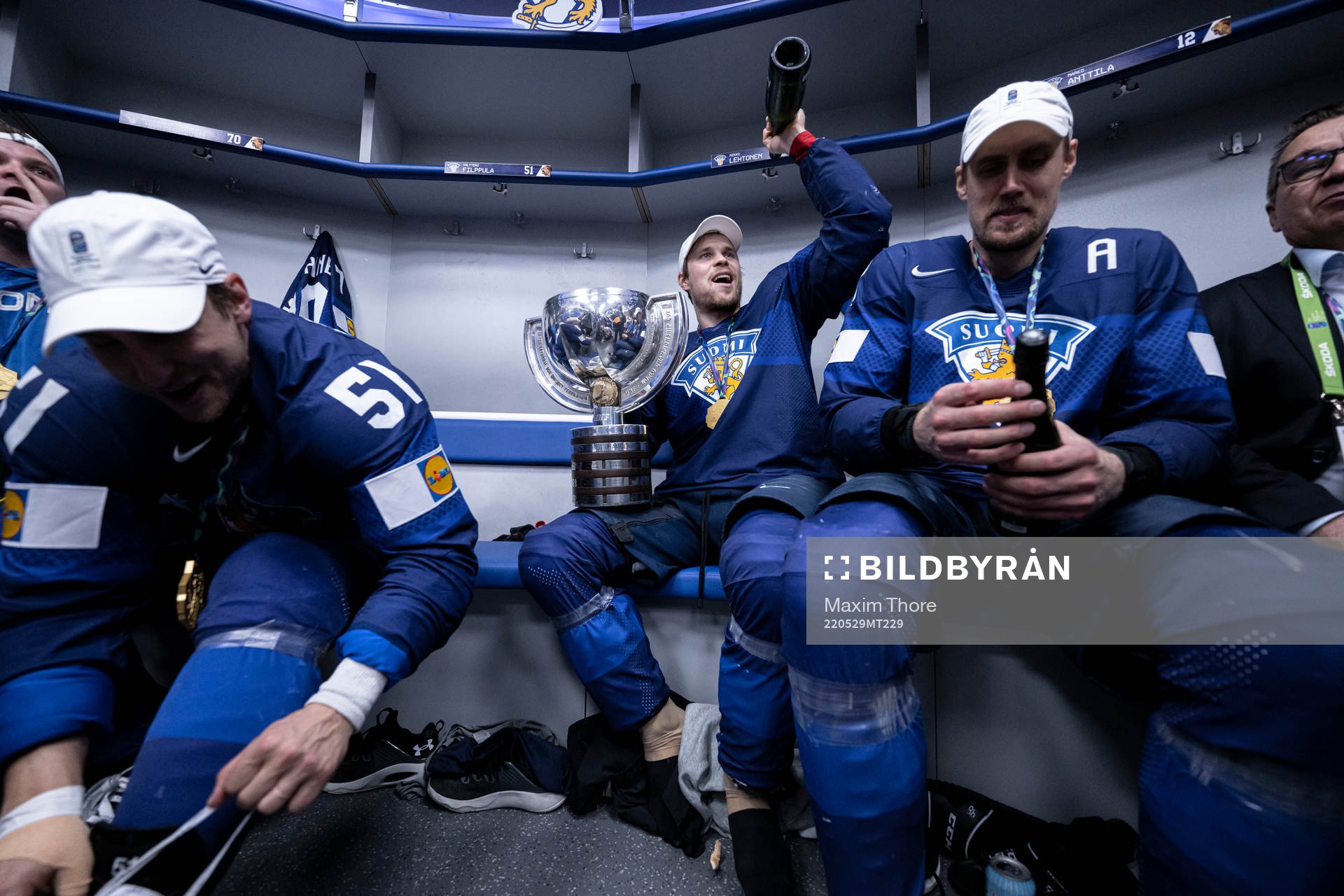 Valtteri Filppula, Mikko Lehtonen and Marko Antilla of