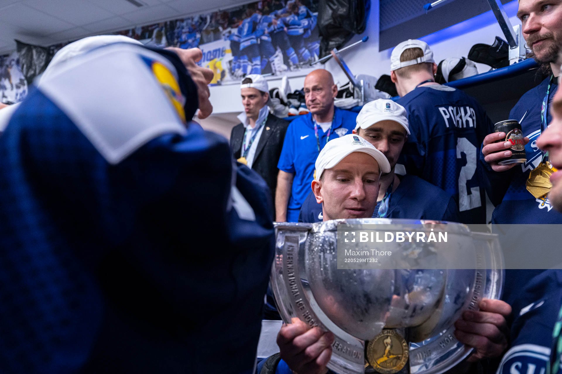 Toni Rajala of Finland celebrates with the torphy in the
