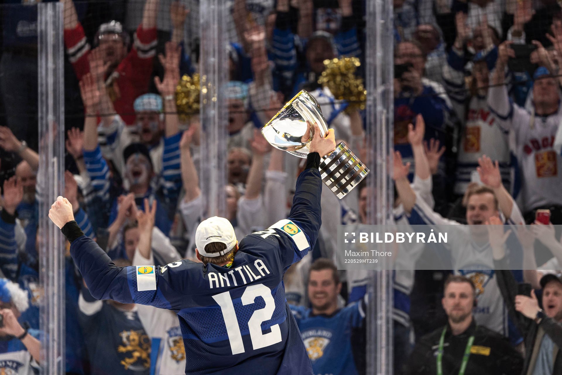 Marko Antilla of Finland celebrats with the trophy