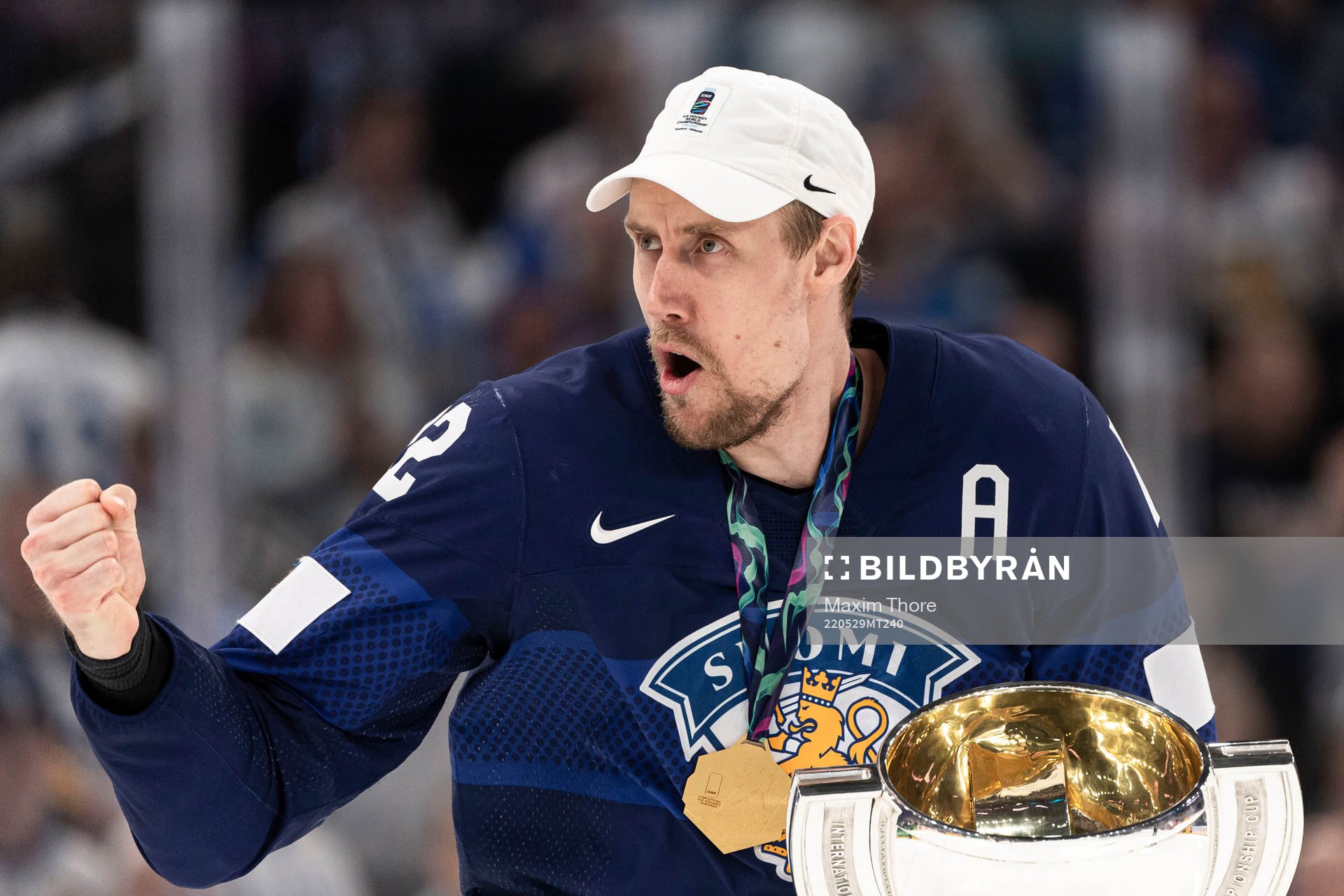Marko Antilla of Finland celebrats with the trophy