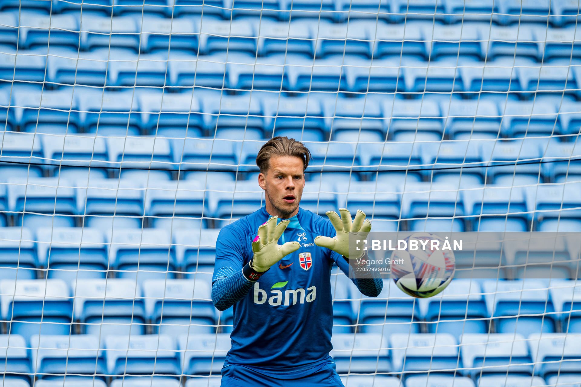 Goalkeeper Ørjan Håskjold Nyland of the Norwegian