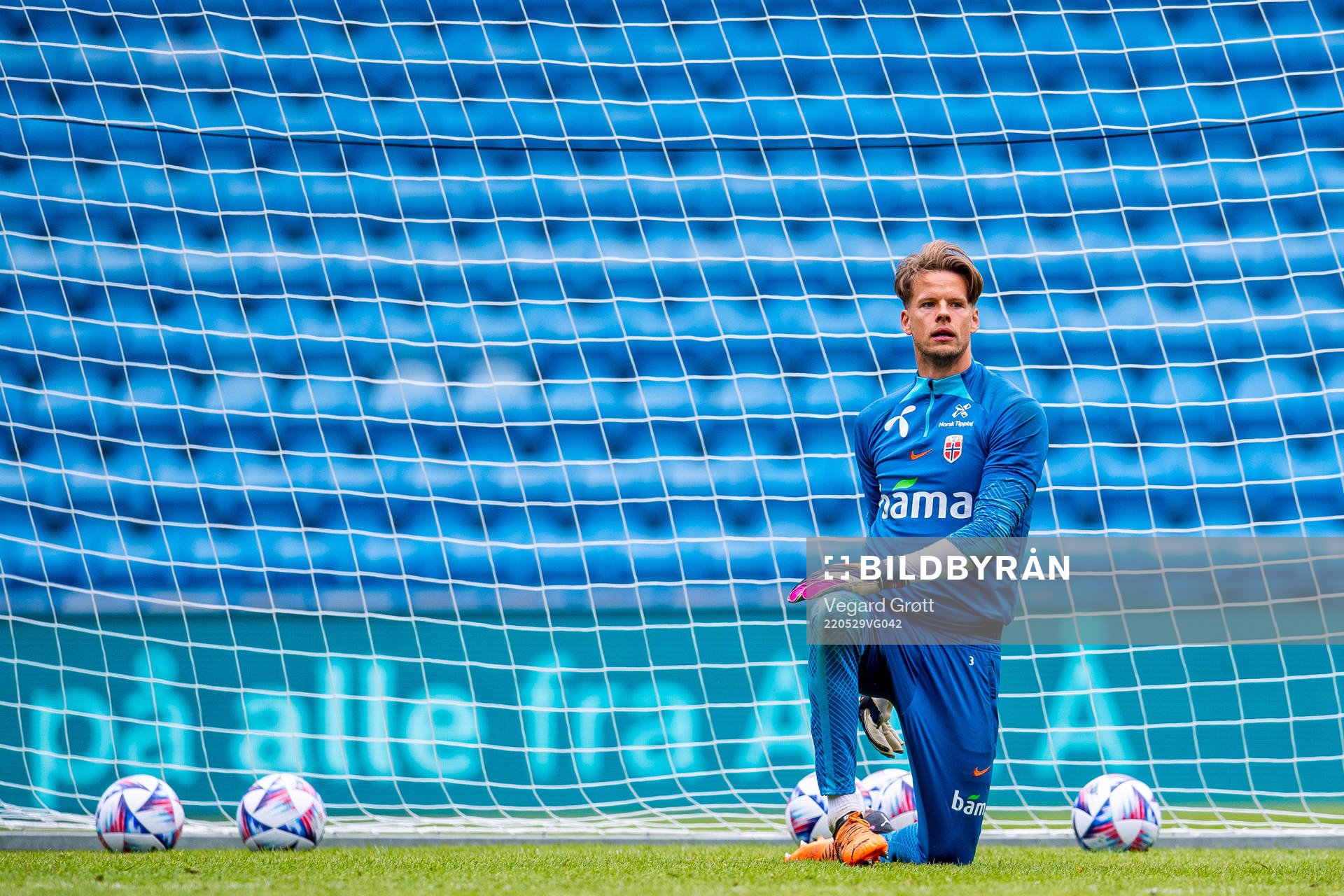 Goalkeeper Ørjan Håskjold Nyland of the Norwegian