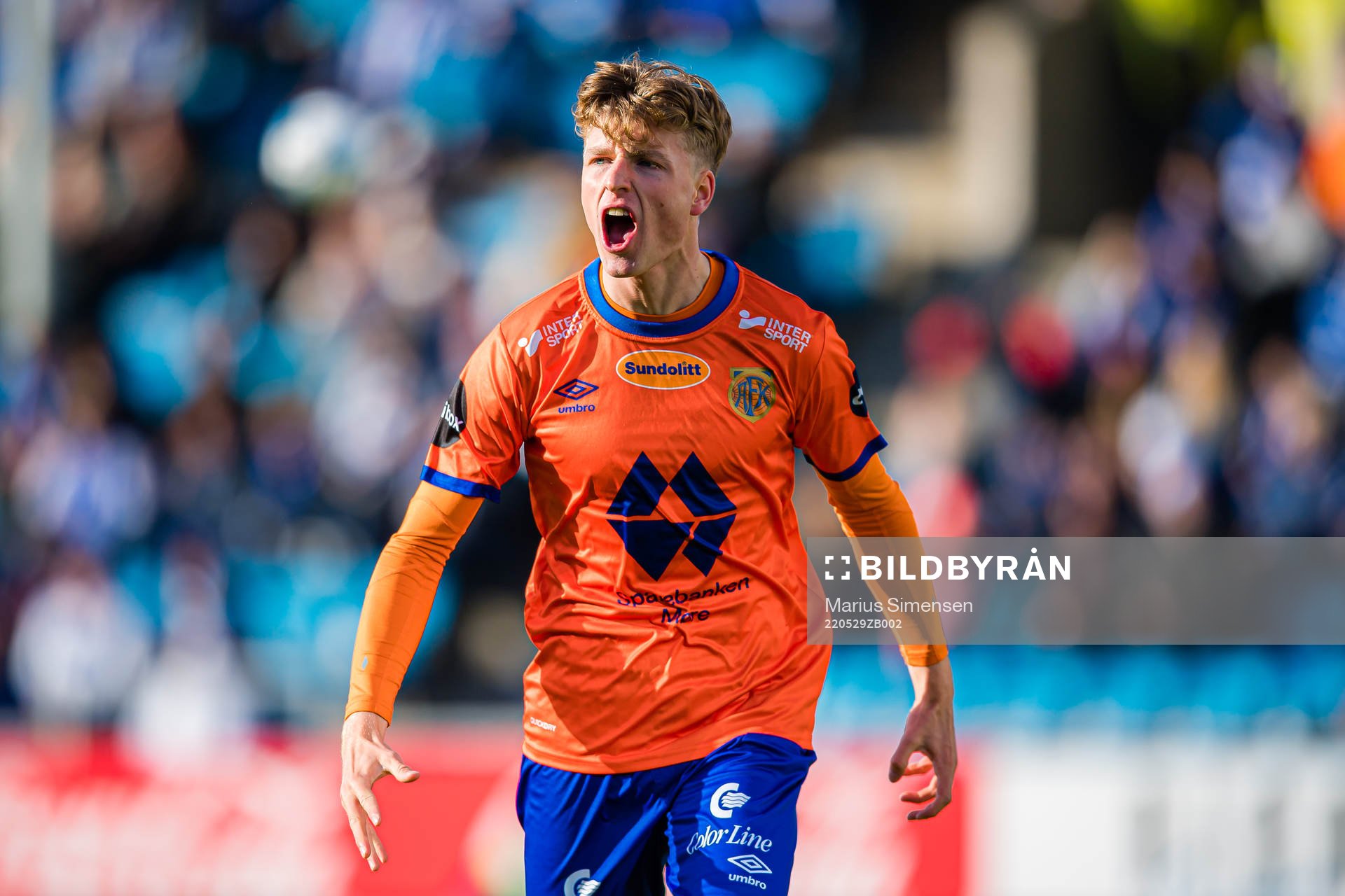 Oscar Solnørdal of Aalesund celebrates