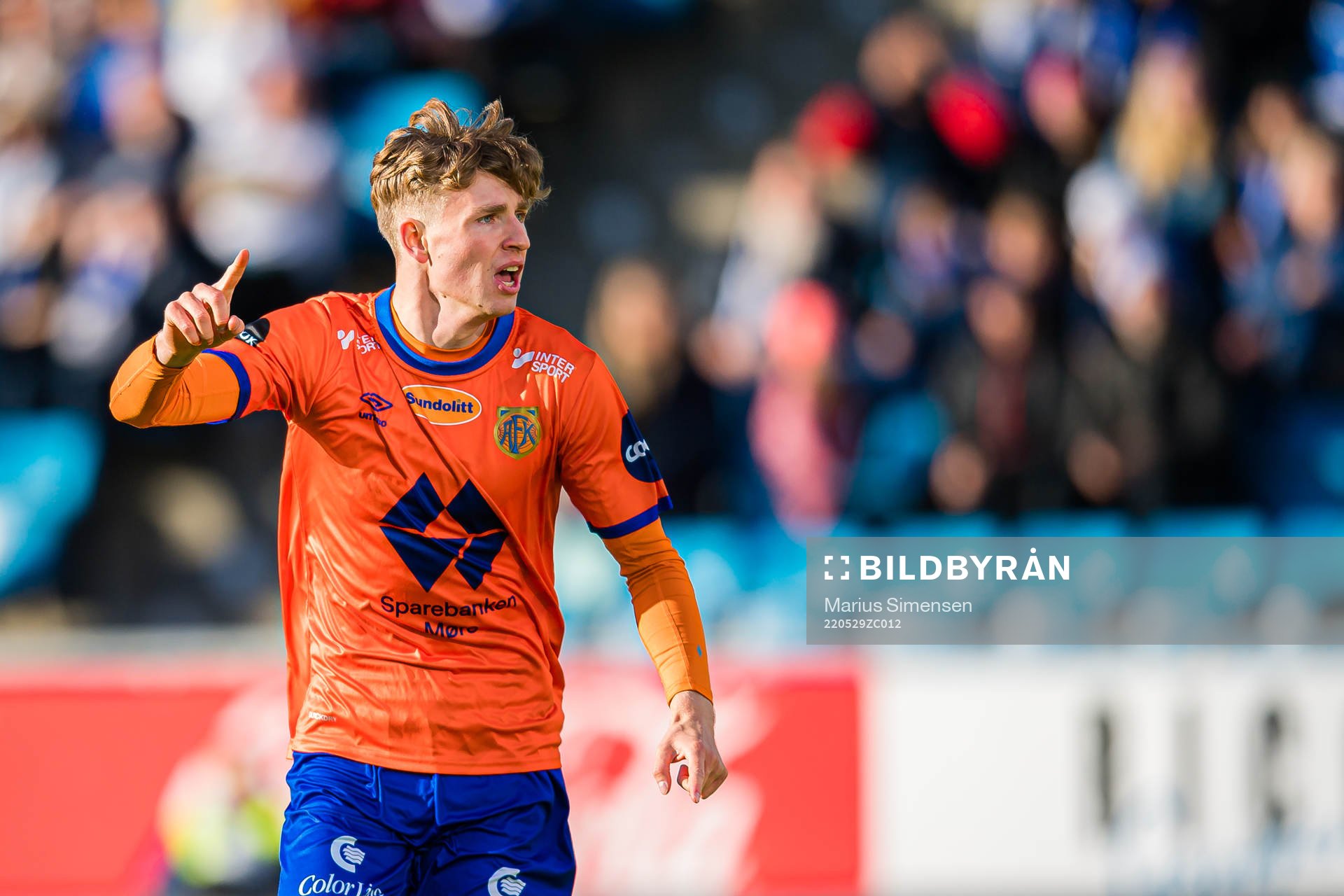 Oscar Solnørdal of Aalesund celebrates
