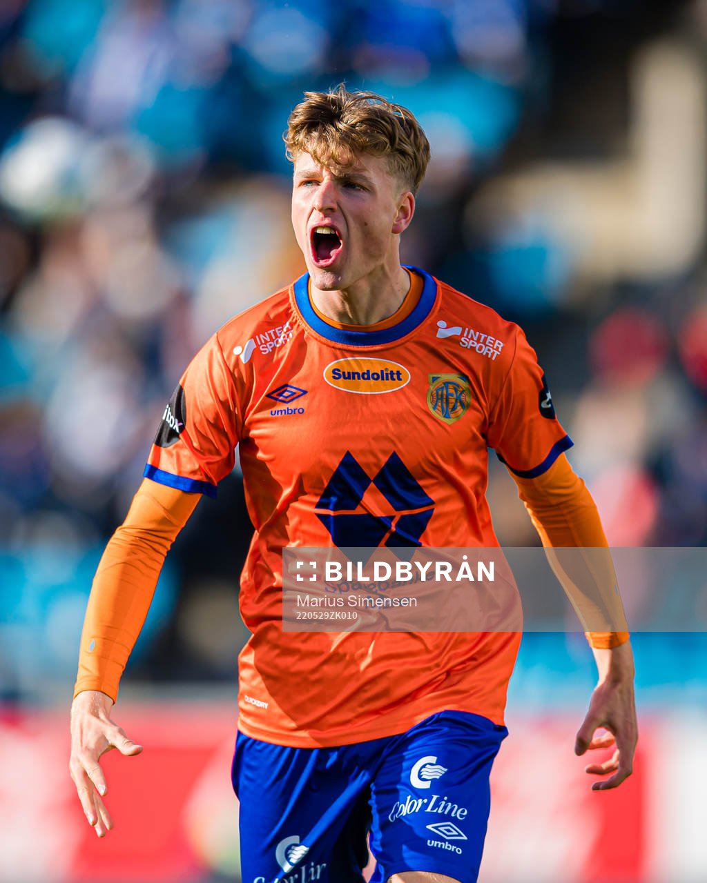 Oscar Solnørdal of Aalesund celebrates