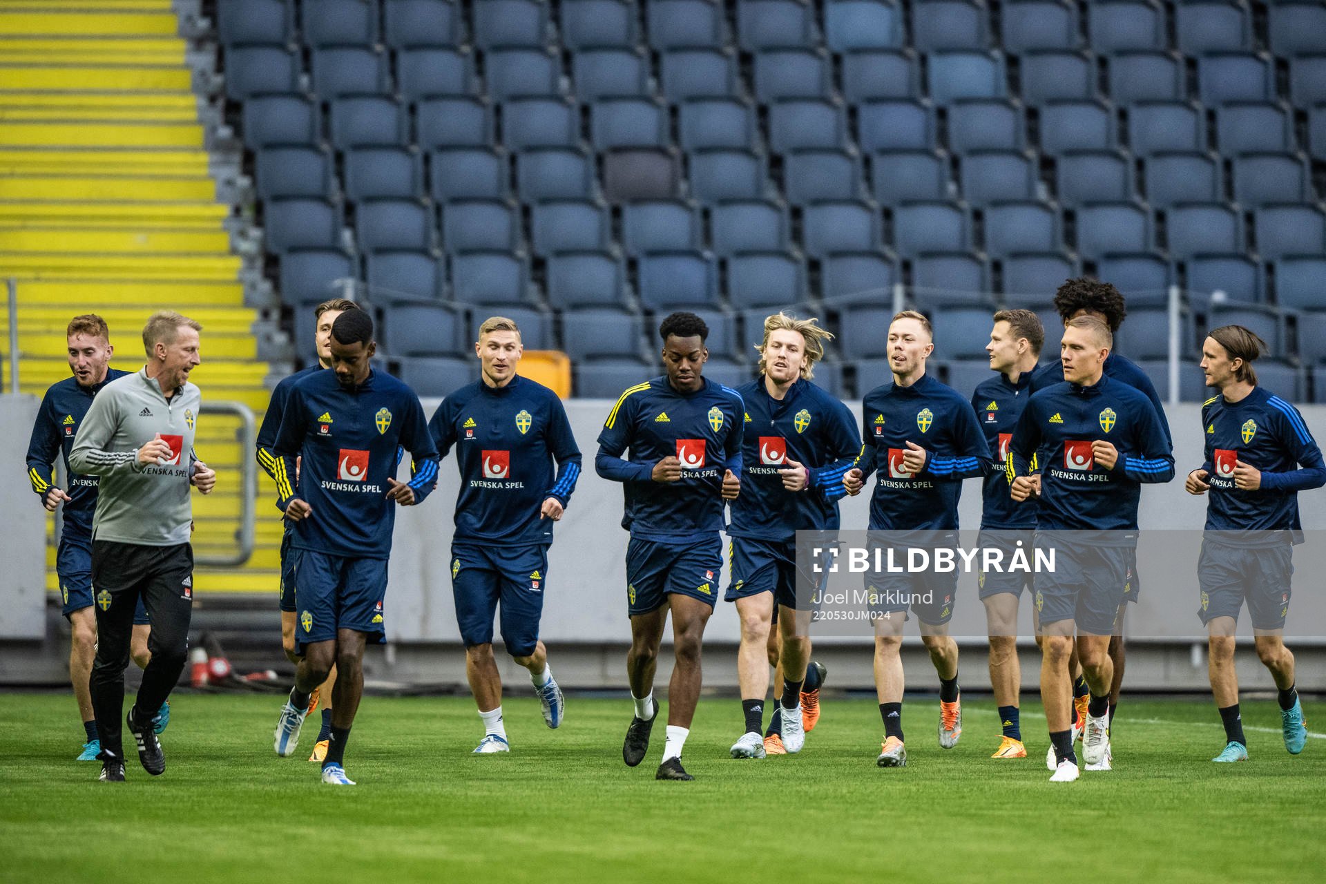 Alexander Isak, Anthony Elanga and Emil Forsberg of the