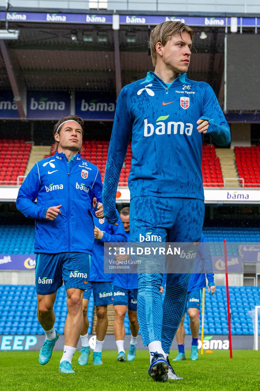 Patrick Berg and Jens Petter Hauge of the Norwegian