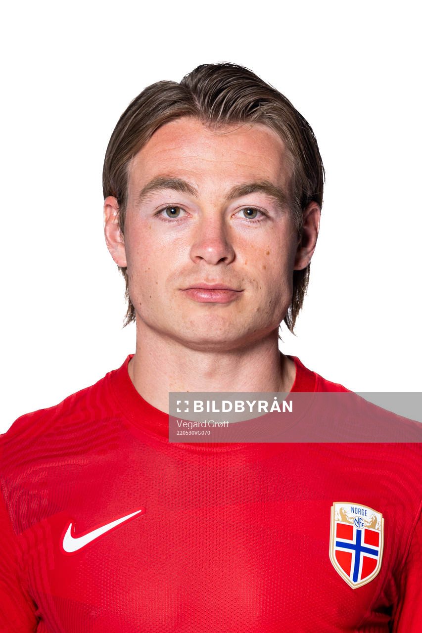 Patrick Berg of the Norwegian national football team poses