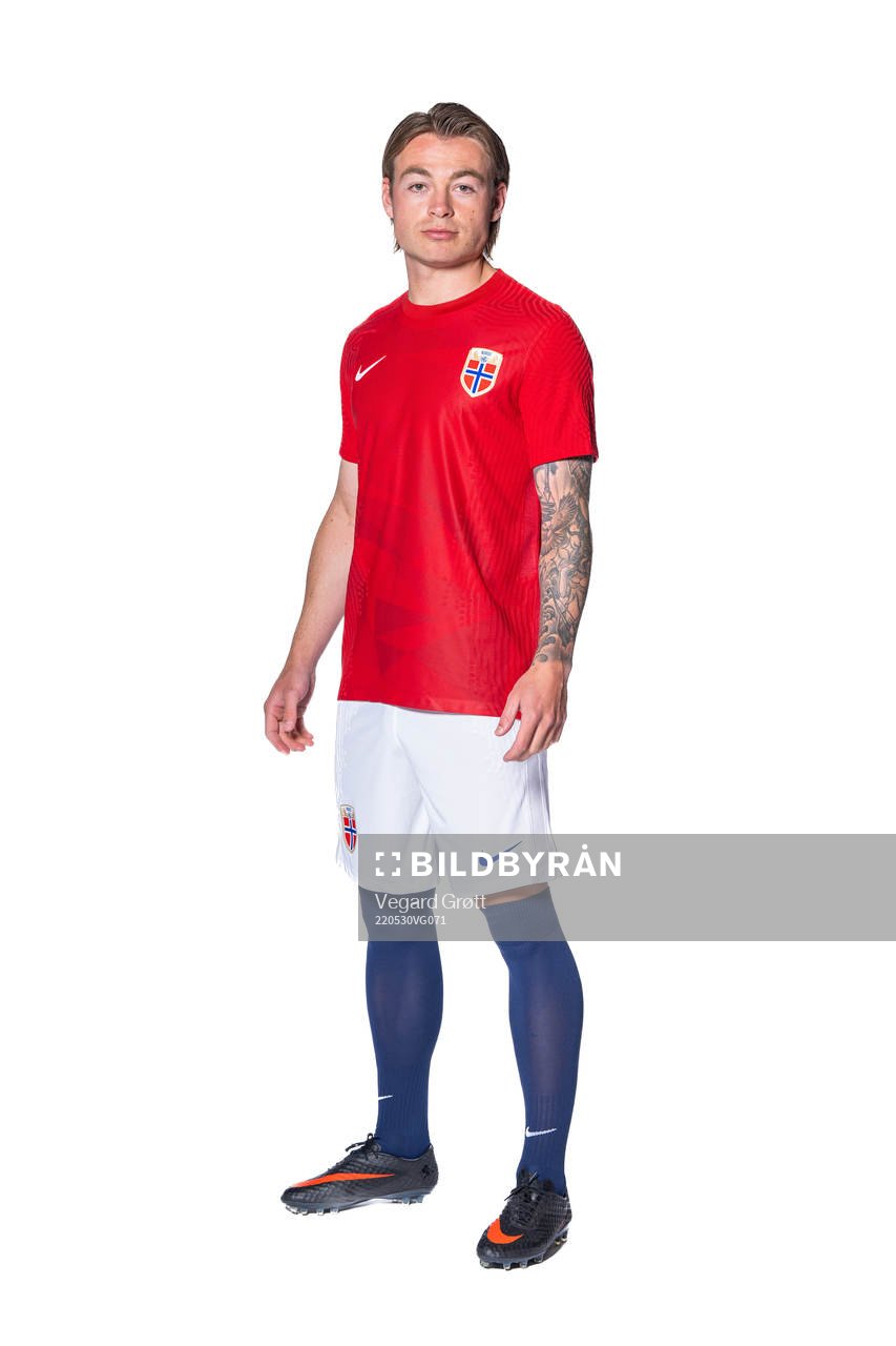 Patrick Berg of the Norwegian national football team poses