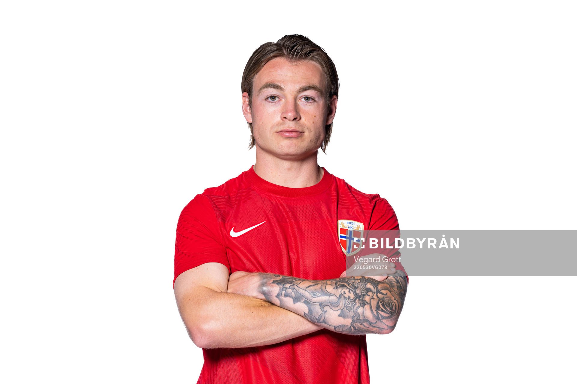 Patrick Berg of the Norwegian national football team poses