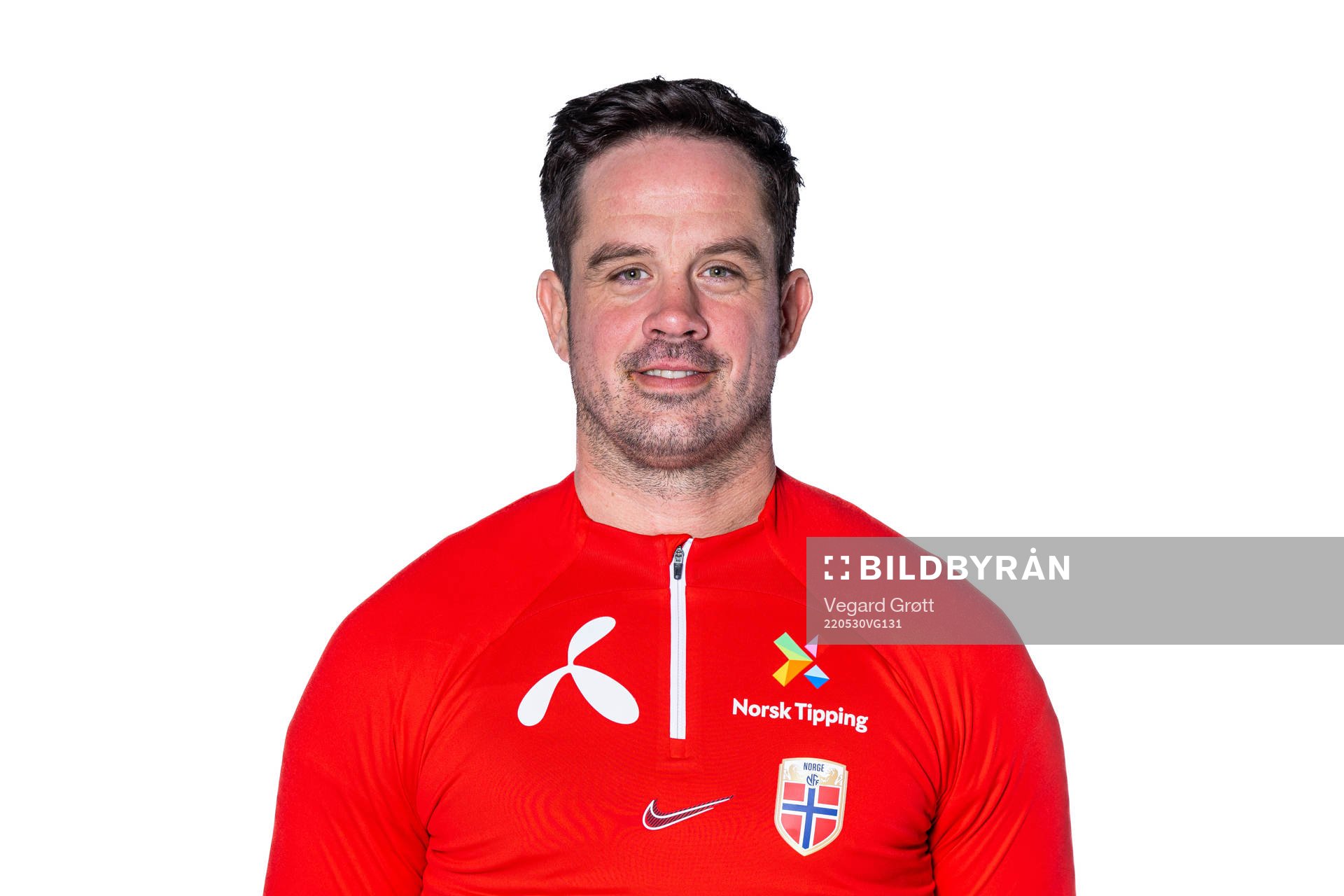 Terje Skeie, video reporter of the Norwegian national football team, poses for a portrait on May 30, 2022 in Oslo. 