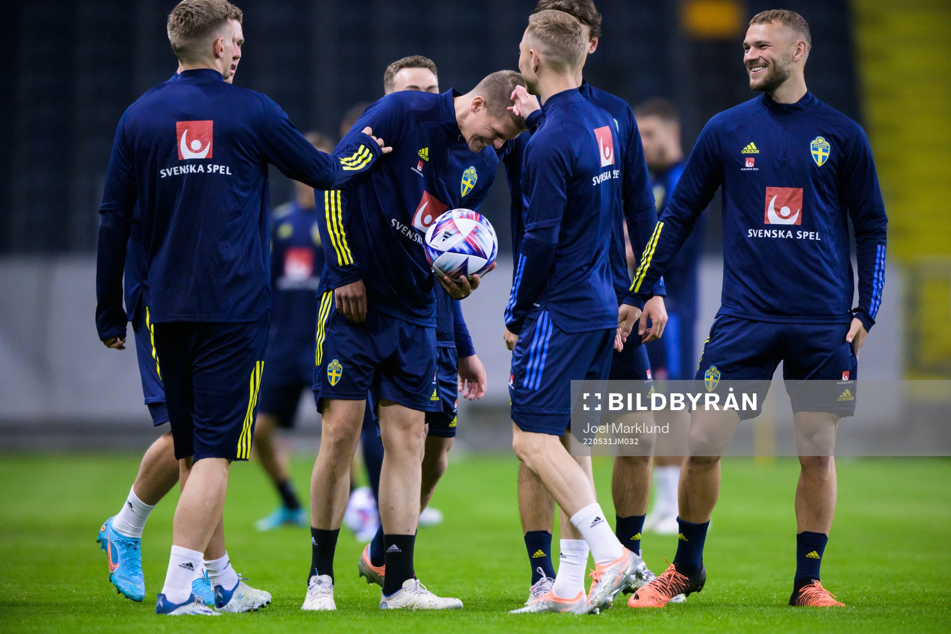 Joakim Nilsson of the Swedish national football team gets