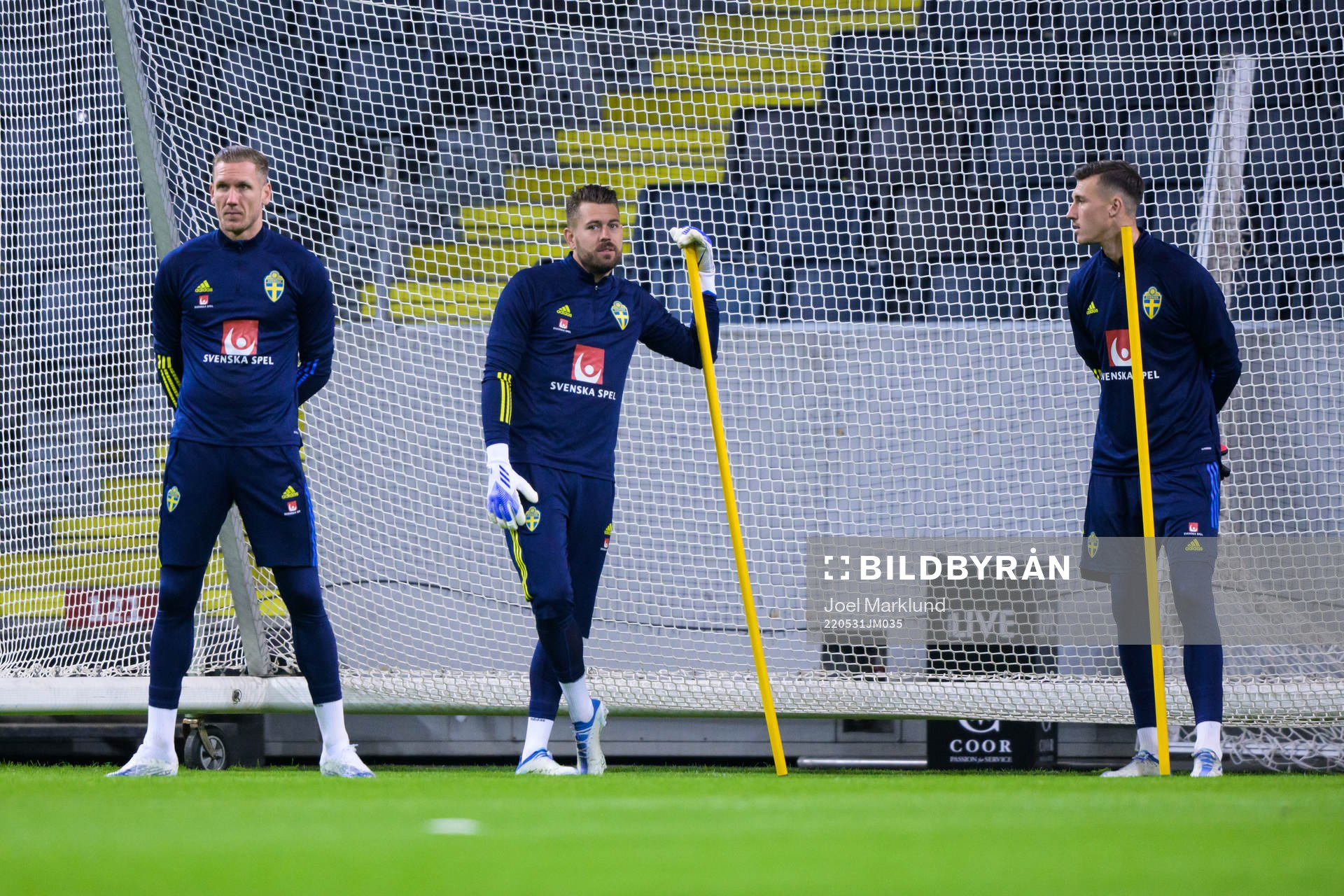 Goalkeepers Robin Olsen, Kristoffer Nordfeldt and Andreas
