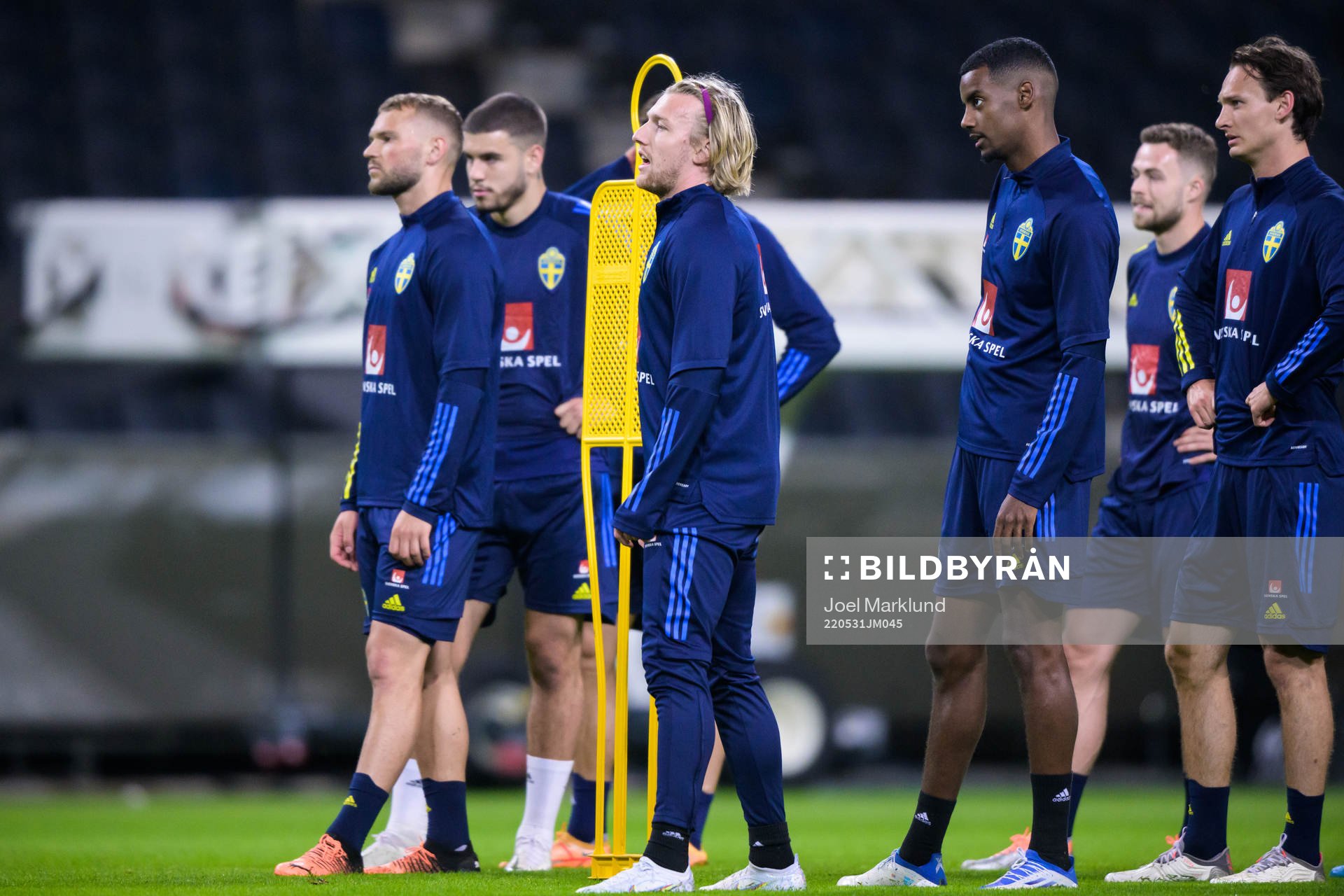 Emil Forsberg, Alexander Isak and Hjalmar Ekdal of the