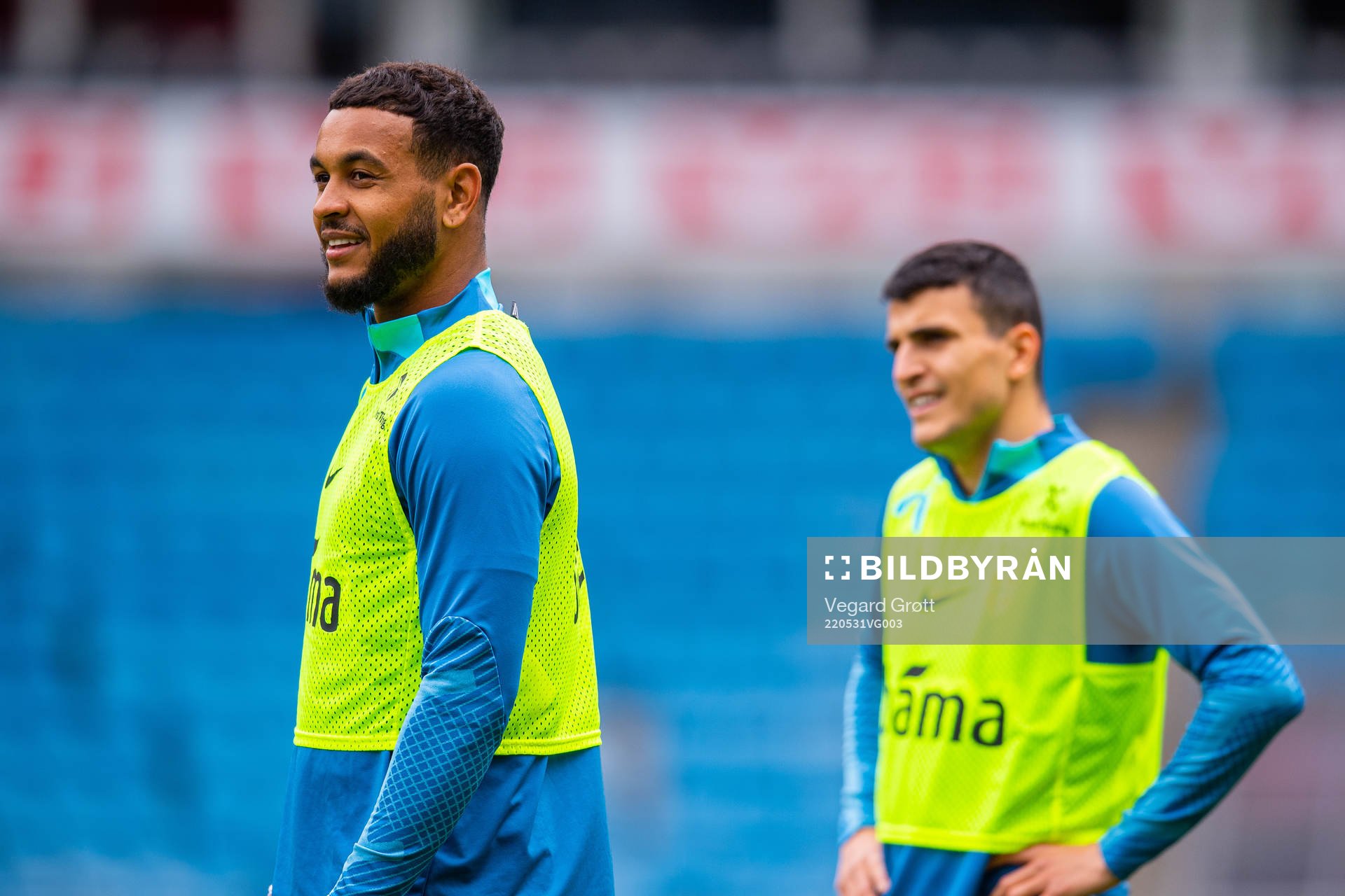 Joshua King and Mohamed Elyounoussi of the Norwegian