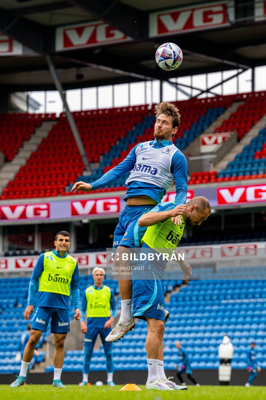 Stefan Strandberg and Veton Berisha of the Norwegian