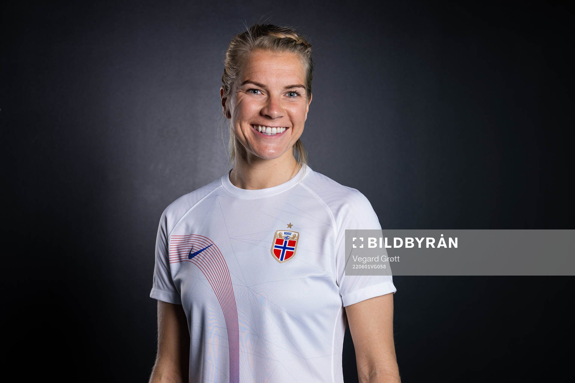 Ada Hegerberg of the Norwegian national football team poses for a portrait on April 4, 2022 in Oslo. 