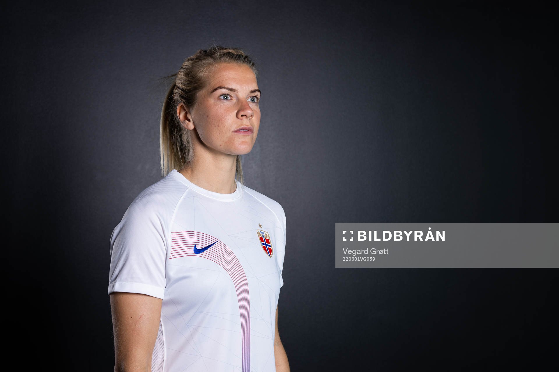 Ada Hegerberg of the Norwegian national football team poses for a portrait on April 4, 2022 in Oslo. 
