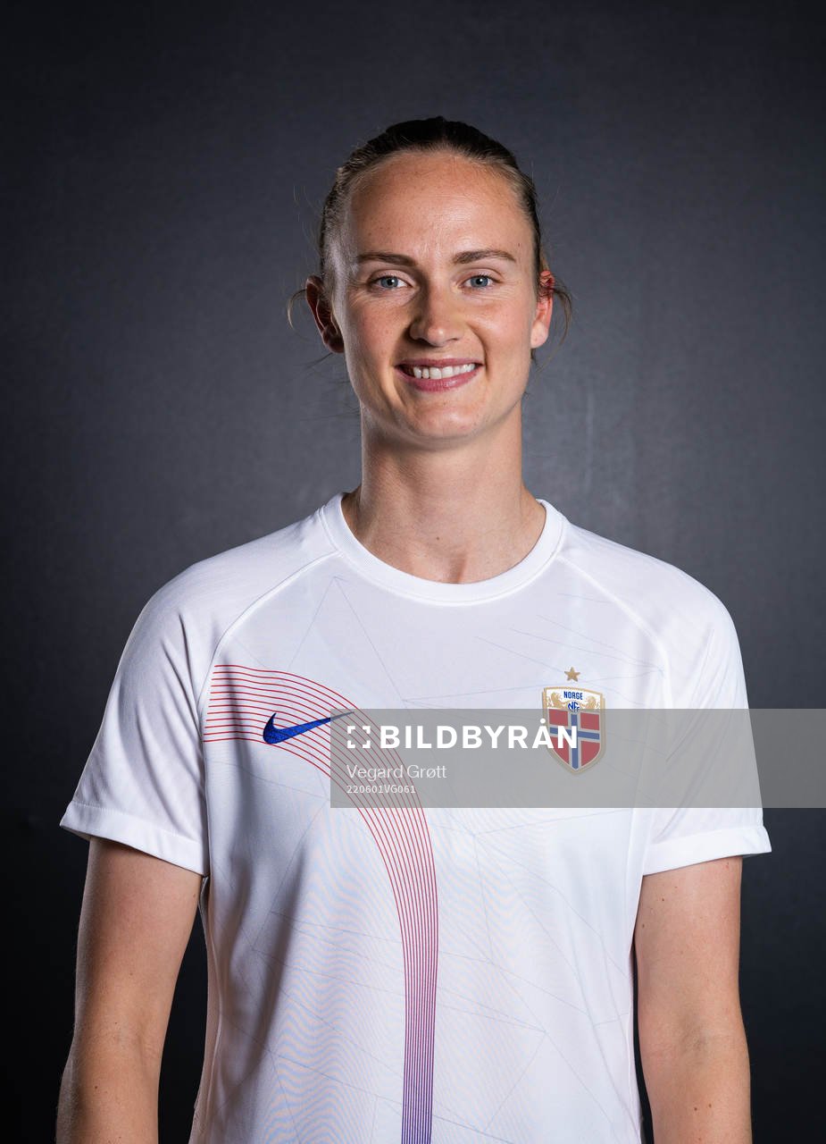 Caroline Graham Hansen of the Norwegian national football team poses for a portrait on April 4, 2022 in Oslo. 