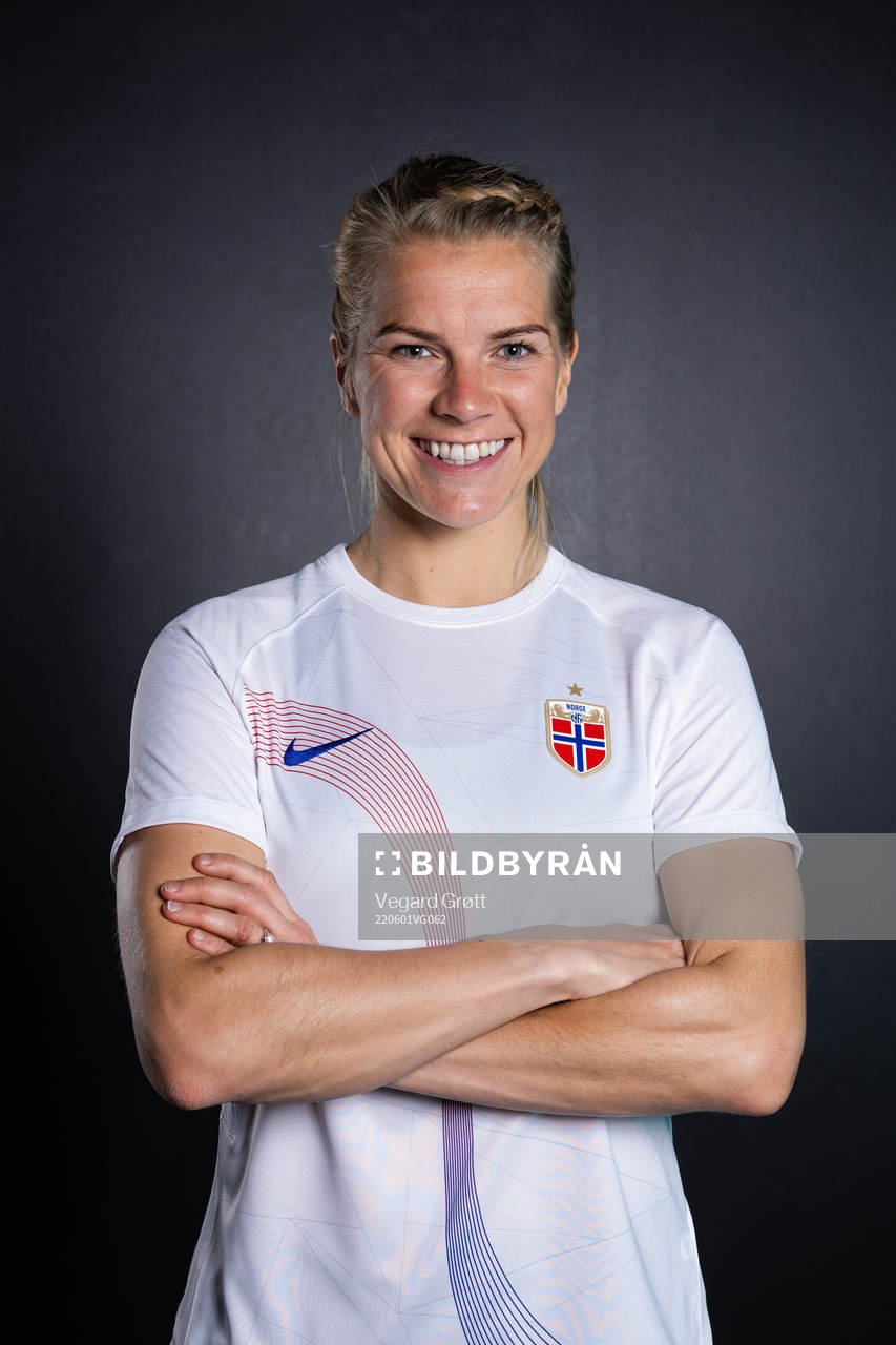 Ada Hegerberg of the Norwegian national football team poses for a portrait on April 4, 2022 in Oslo. 