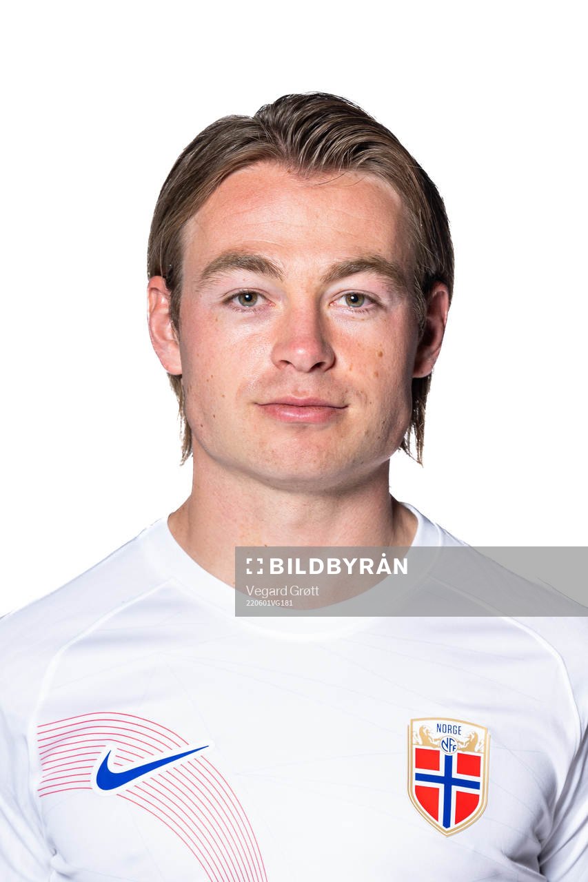 Patrick Berg of the Norwegian national football team poses