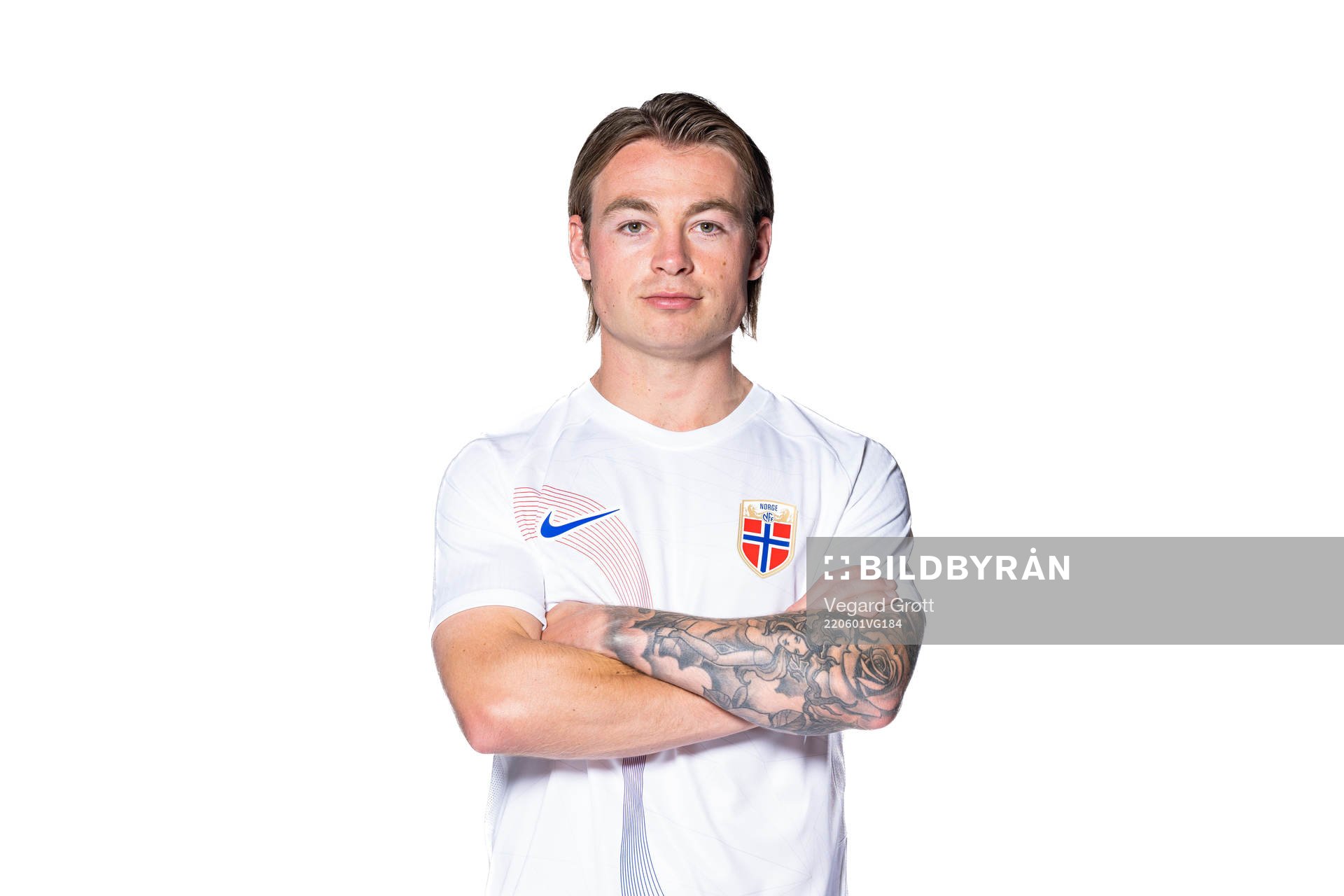 Patrick Berg of the Norwegian national football team poses