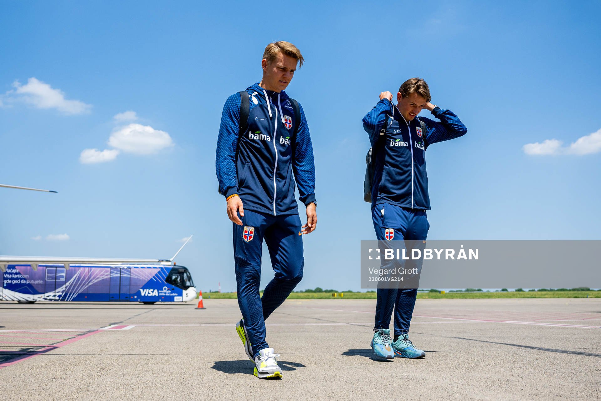 Martin Ødegaard and Sander Berge of the Norwegian national