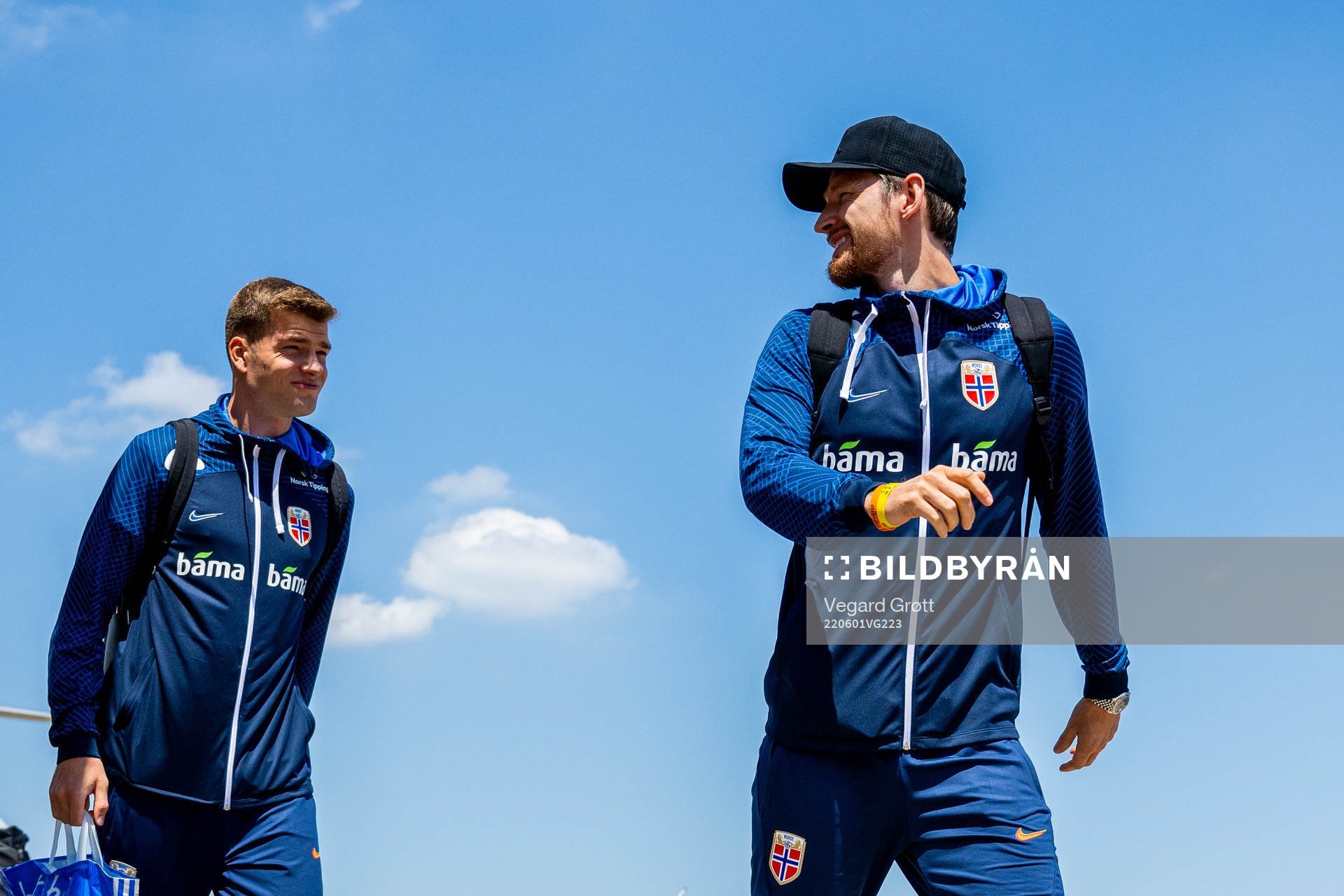 Alexander Sørloth and Stefan Strandberg of the Norwegian