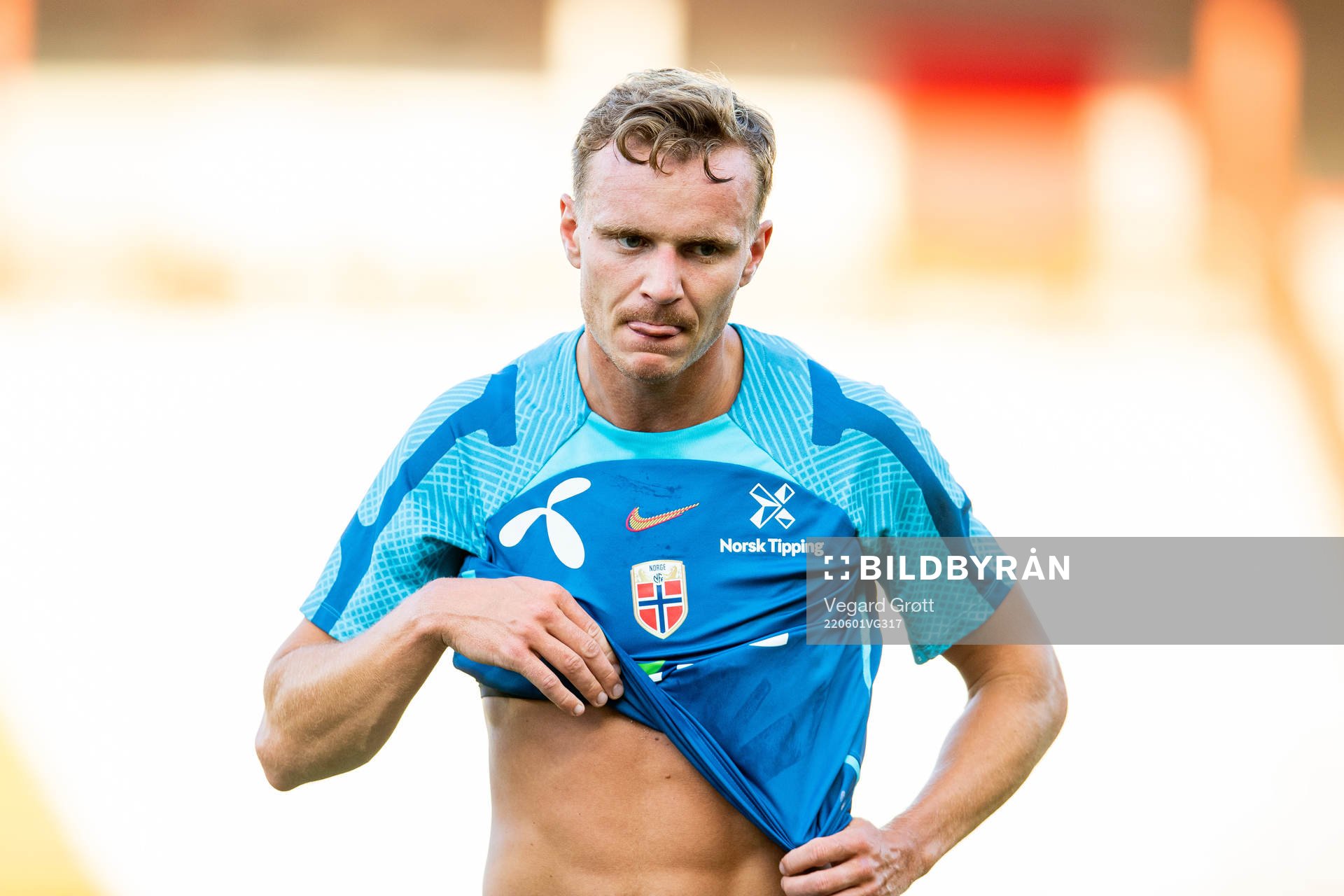 Marius Lode of the Norwegian national football team