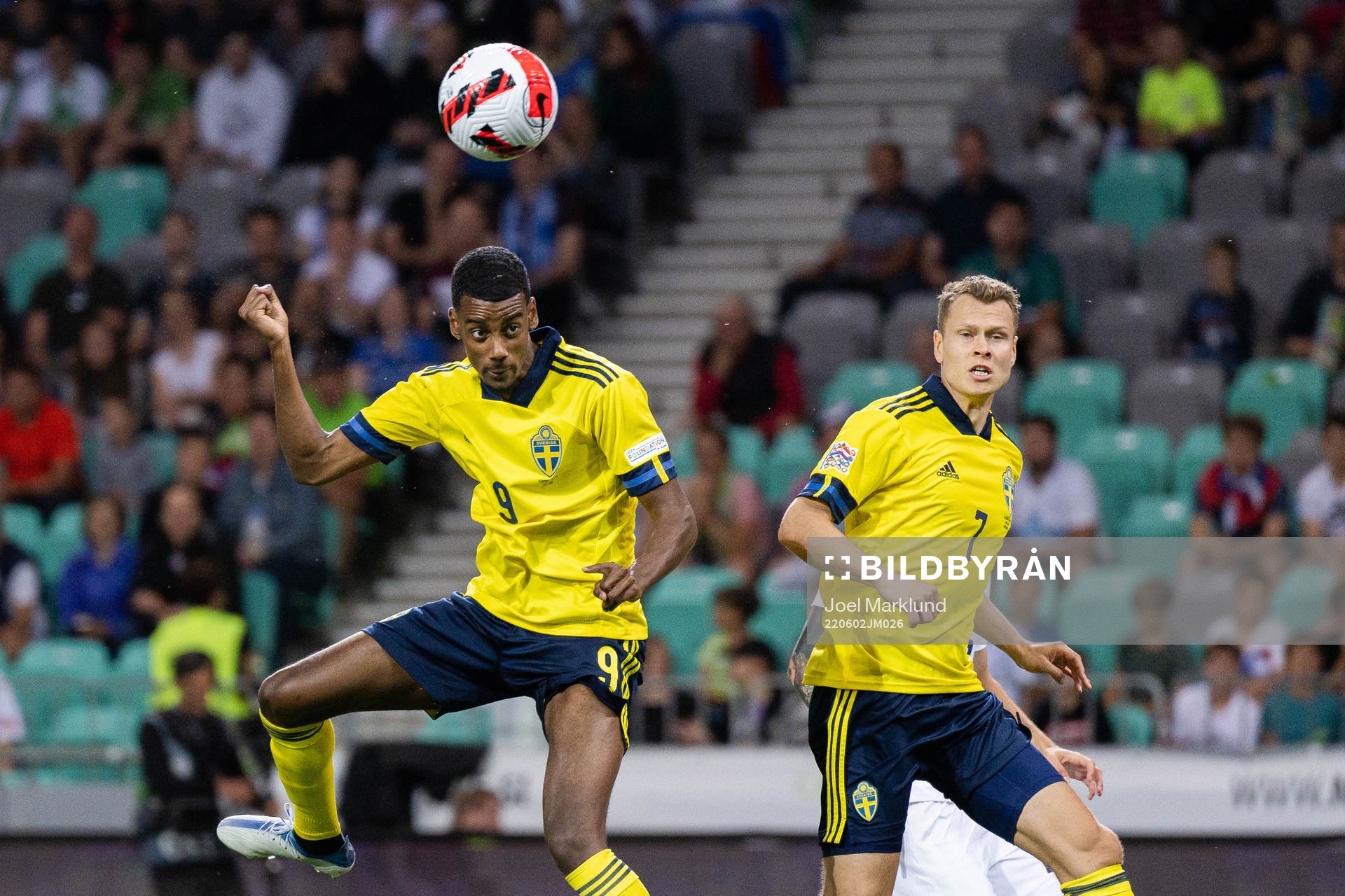 Alexander Isak and Viktor Claesson of Sweden