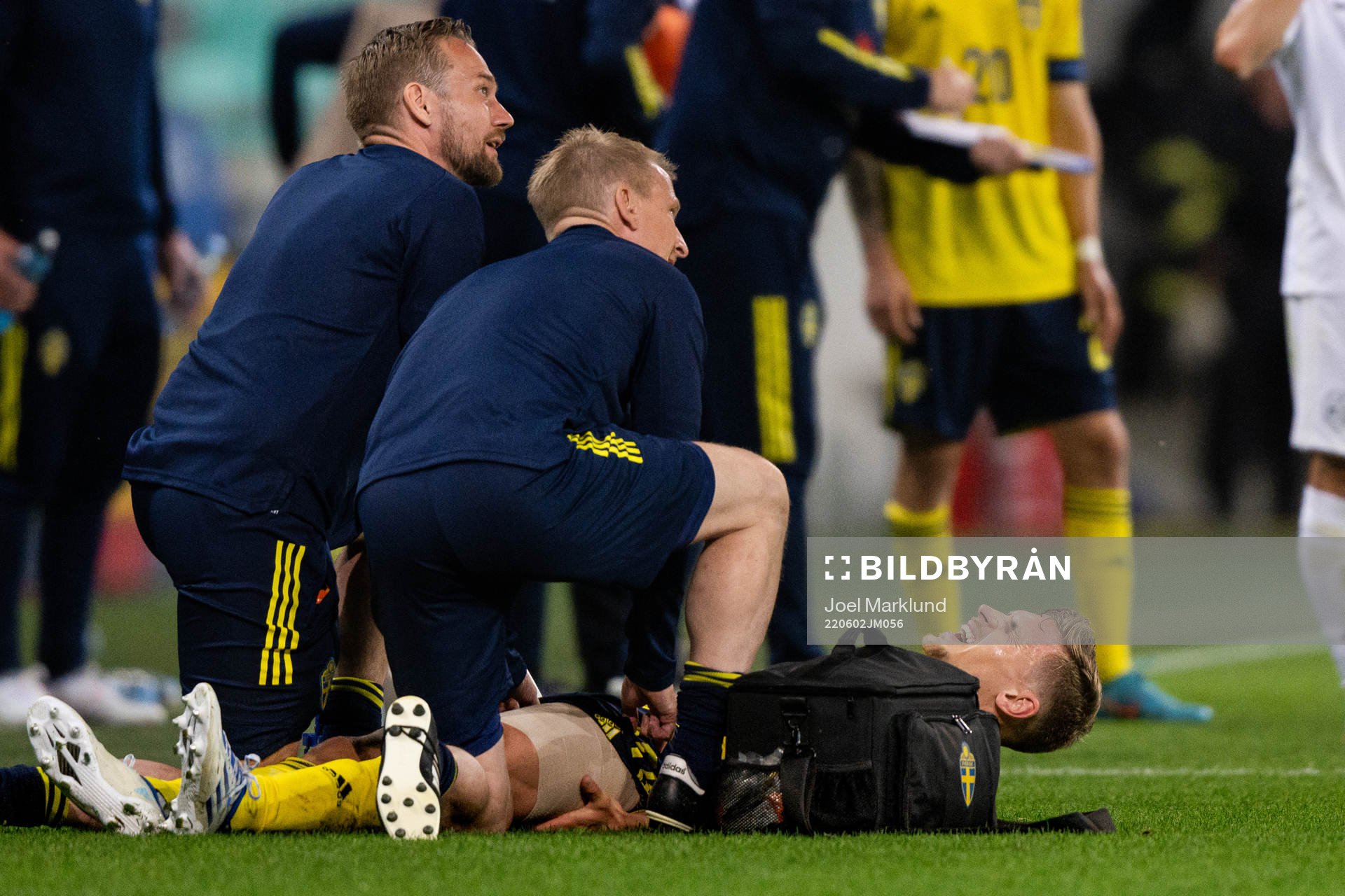 Carl Starfelt of Sweden in pain