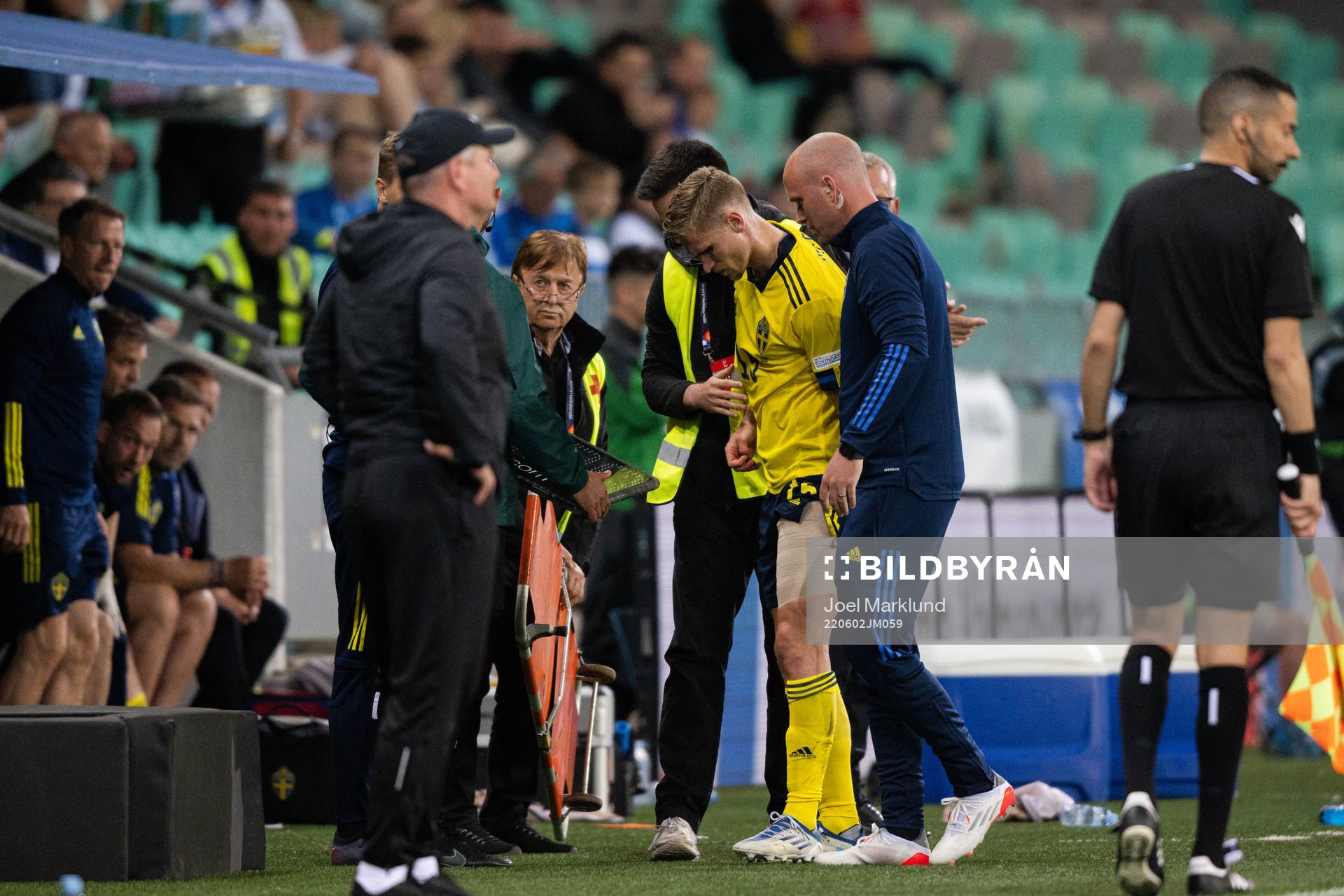Carl Starfelt of Sweden in pain