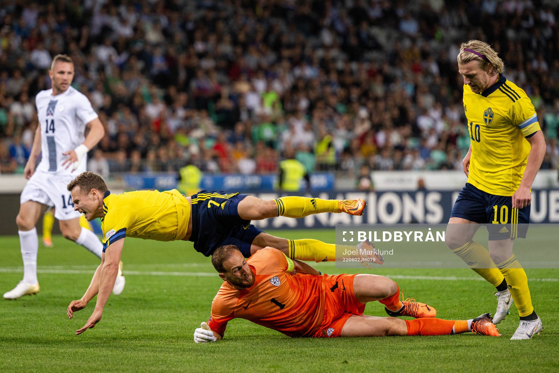 Viktor Claesson and Emil Forsberg of Sweden against