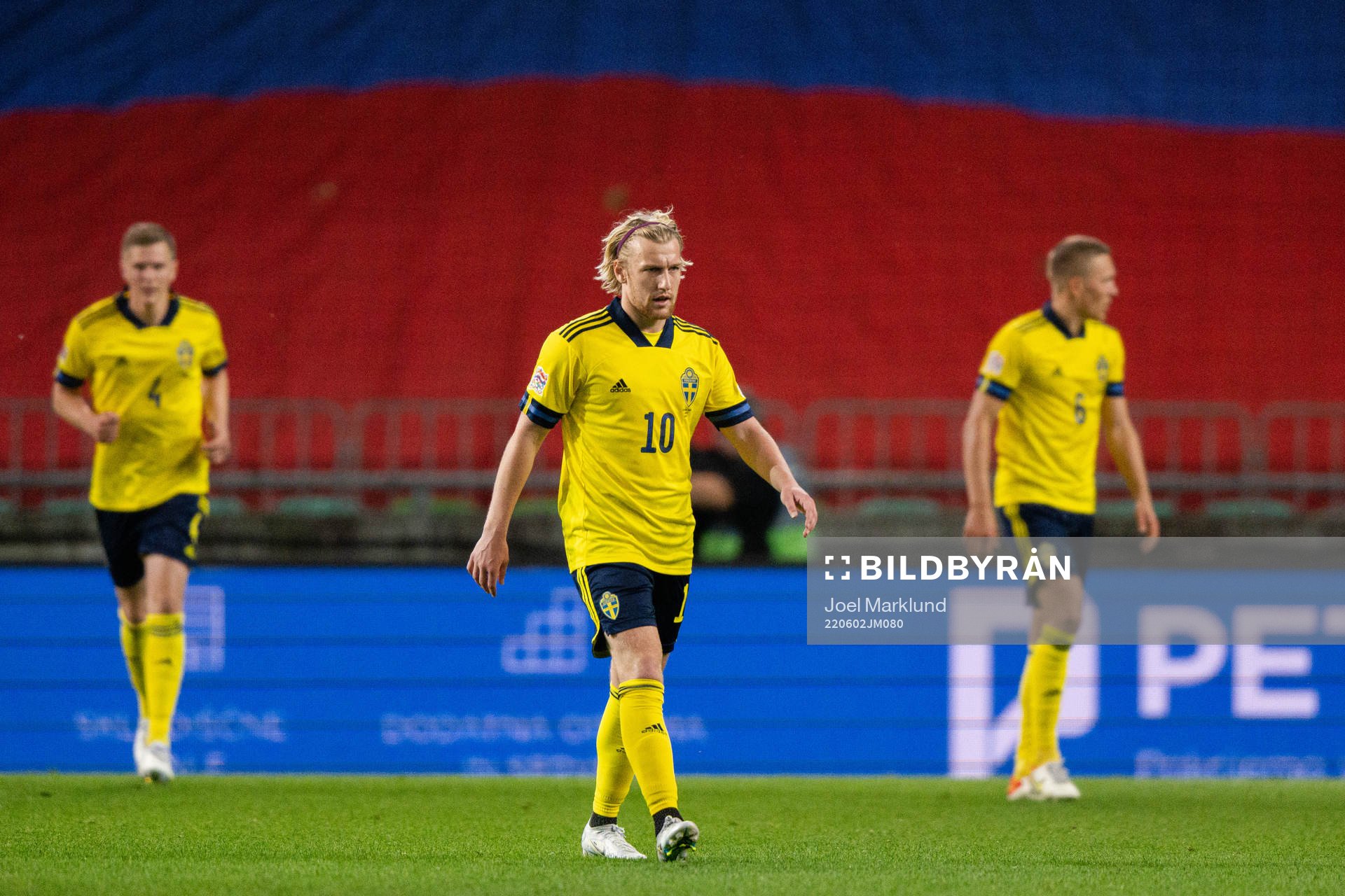 Joakim Nilsson, Emil Forsberg and Ludwig Augustinsson of