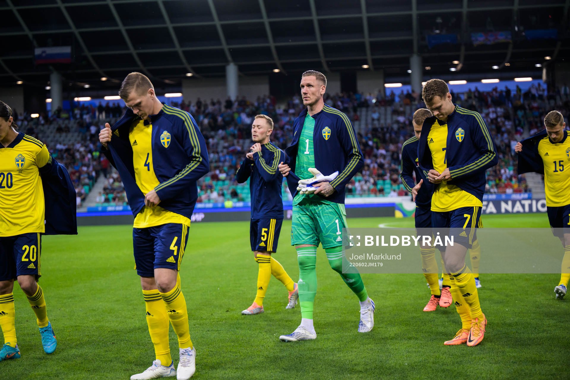 Joakim Nilsson, Joel Andersson, goalkeeper Robin Olsen and